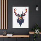 Colorful Elk Art Print - Modern Geometric Canvas Wall Decor