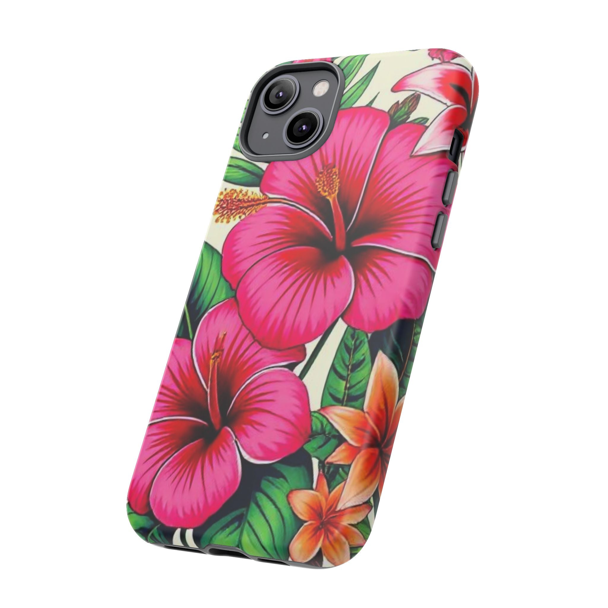 Tropical Hibiscus Phone Case for iPhone — Floral Tough Protective Cover