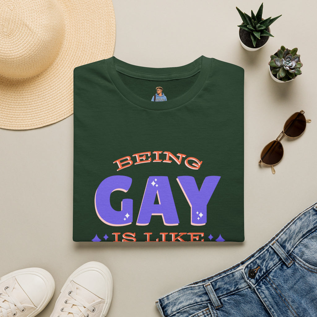 Being Gay Is Like Glitter Pride Tree Las Vegas T-Shirt