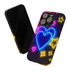 Android OR iPhone Compatible Cases - Neon Love Design - Unique Tough Cases