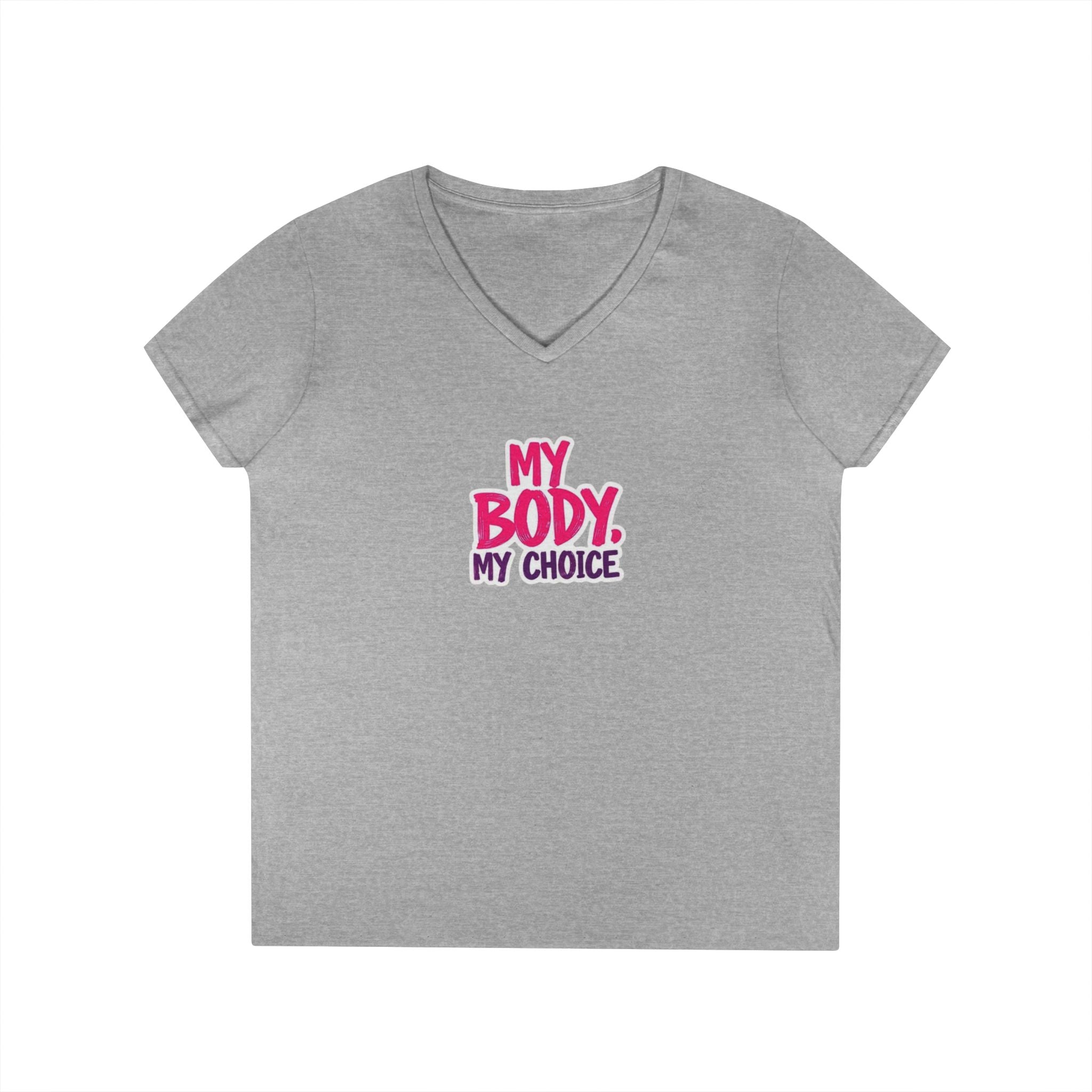Empowerment V-Neck T-Shirt - "My Body, My Choice"