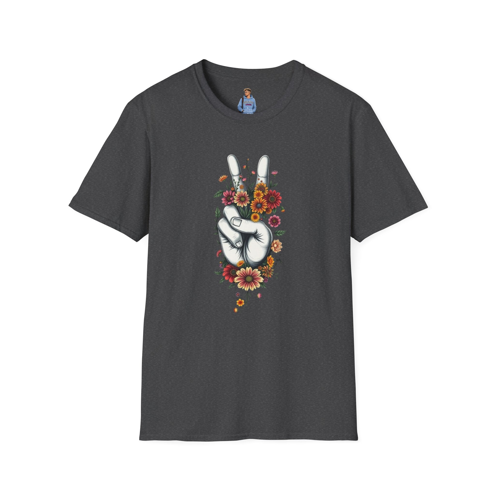 Grow Peace Unisex Softstyle T-Shirt - Boho Inspiration, Perfect for Festivals and Everyday Wear