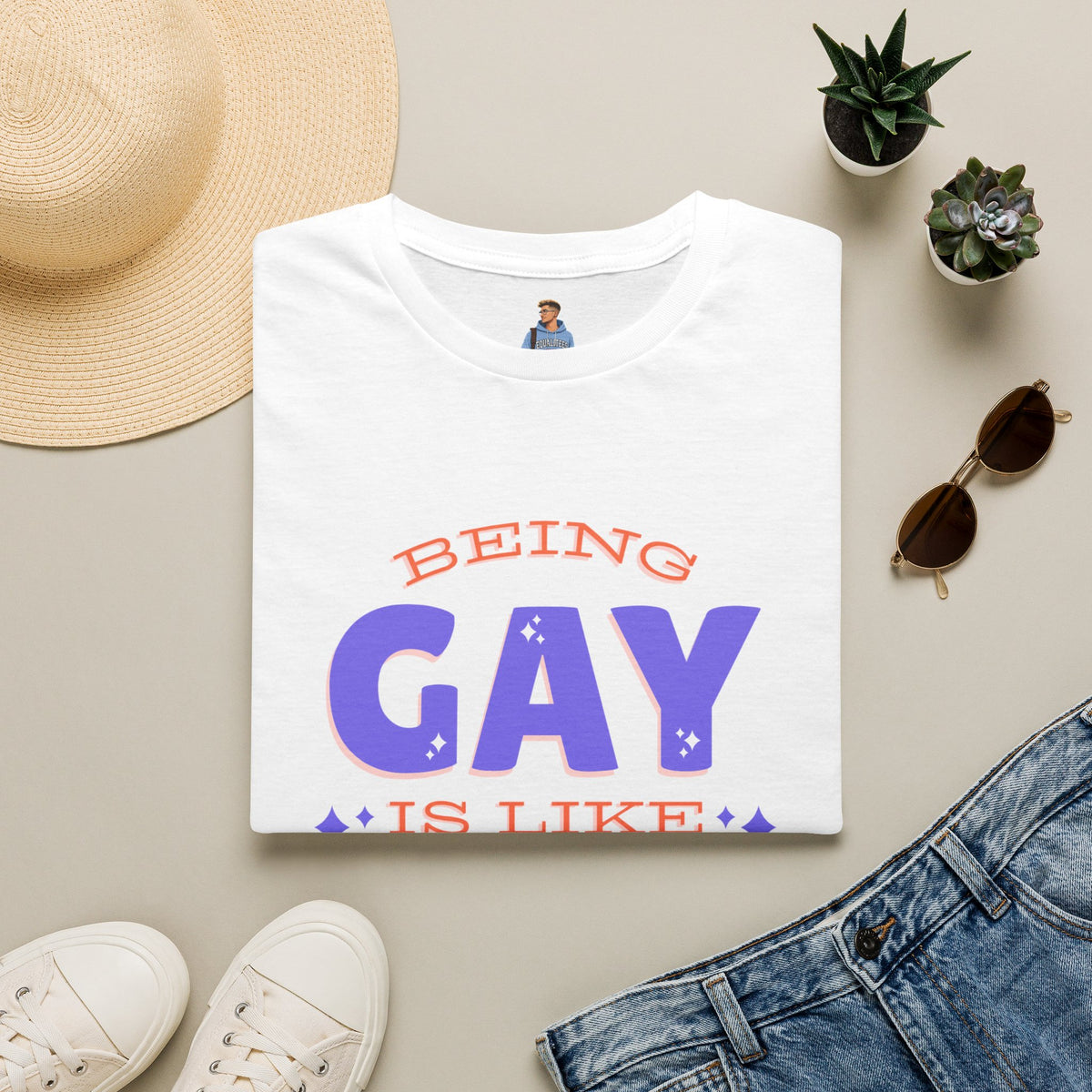 Being Gay Is Like Glitter Pride Tree Las Vegas T-Shirt