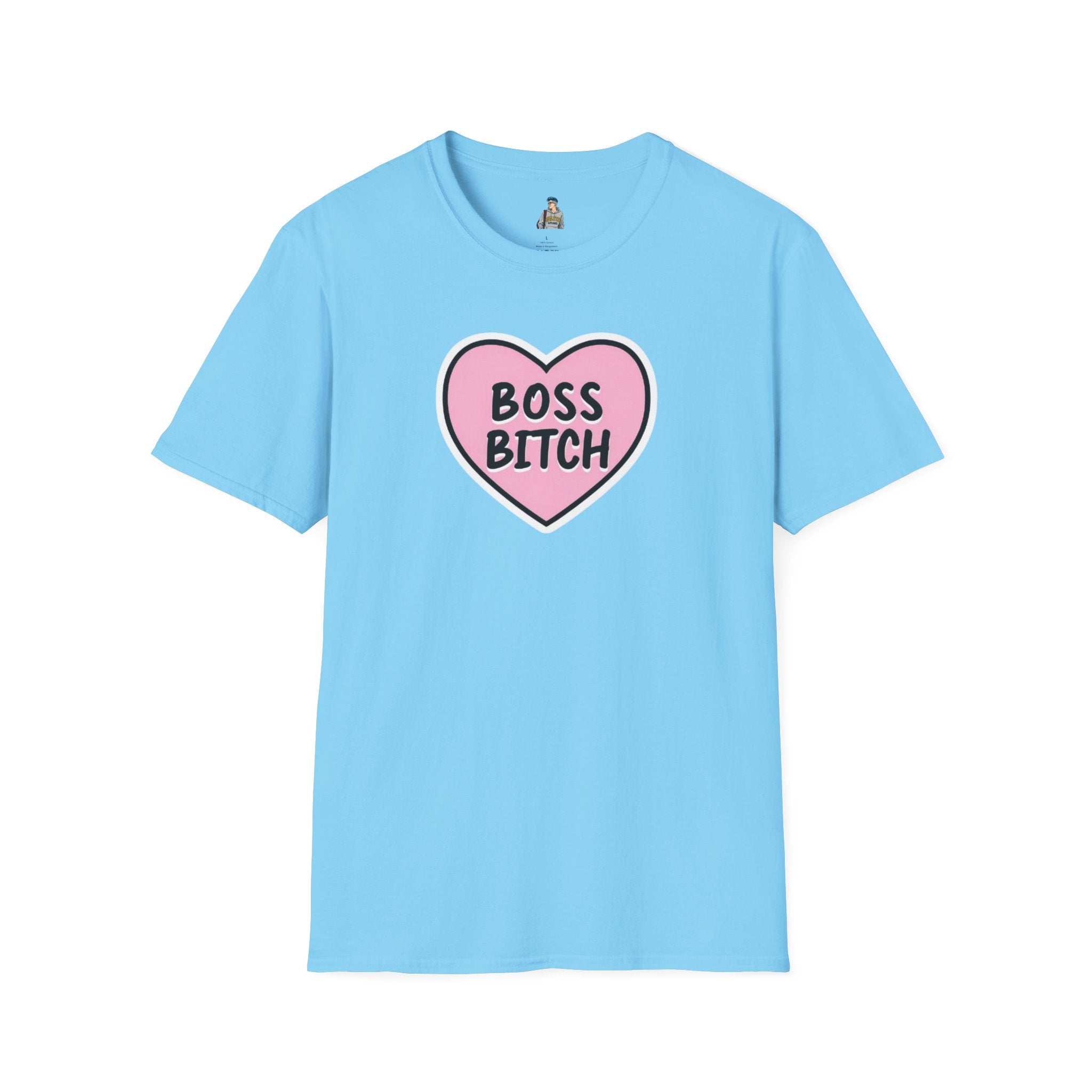 Unisex Softstyle T-Shirt - 'Boss Bitch' Heart Design - Funny Statement Tee