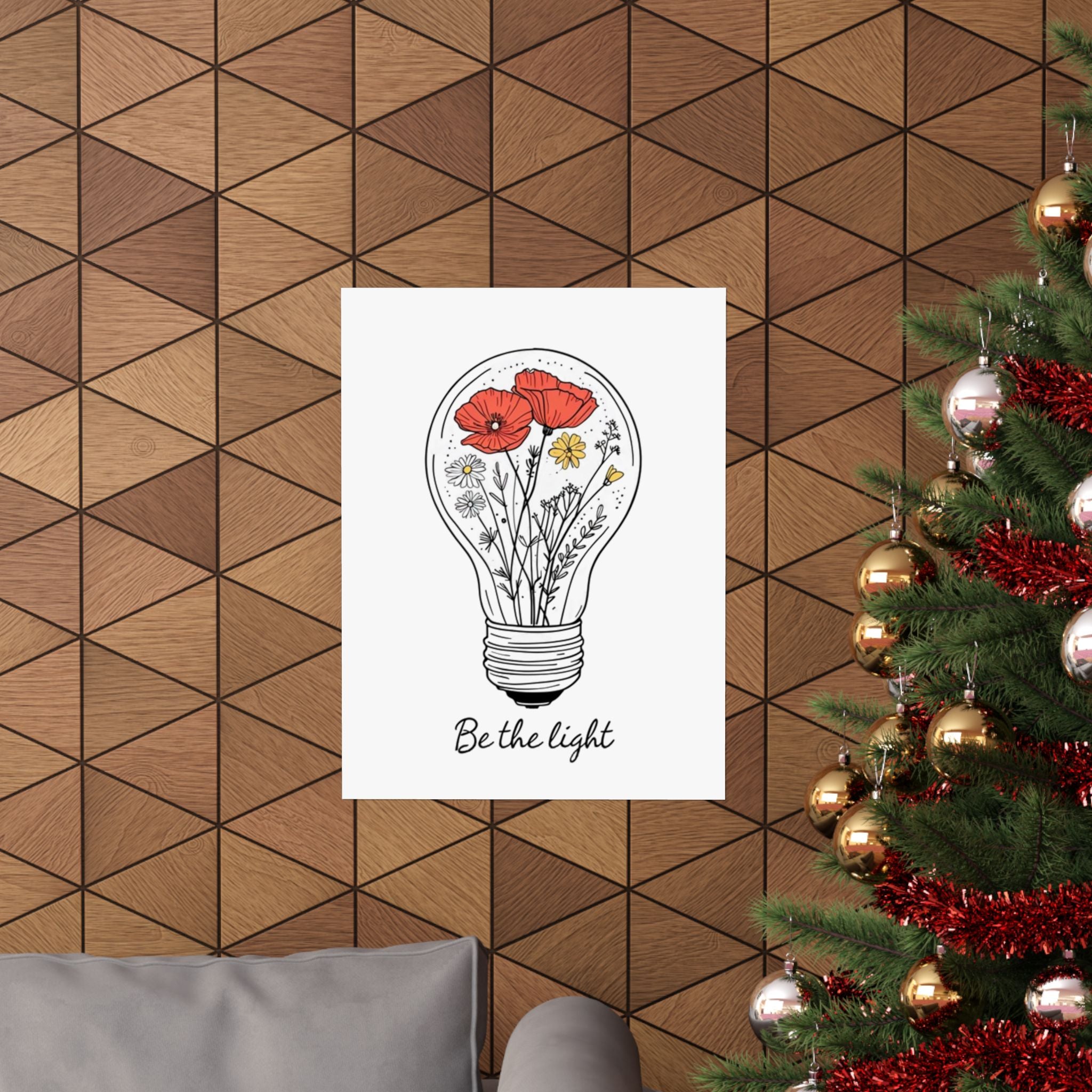 Inspirational Matte Vertical Poster - 'Be the Light'