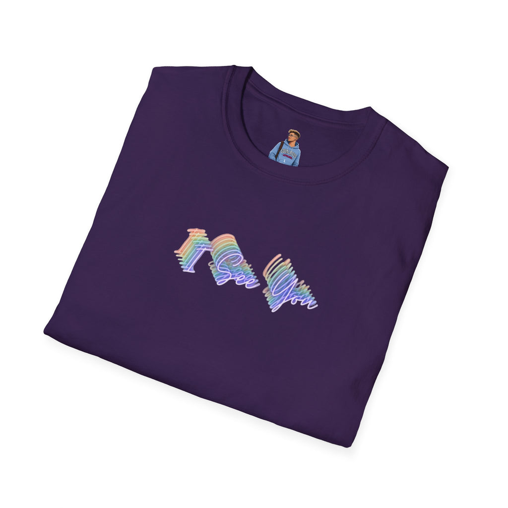 I See You Unisex Softstyle T-Shirt - Colorful Wave Design for LGBTQ+ Visibility