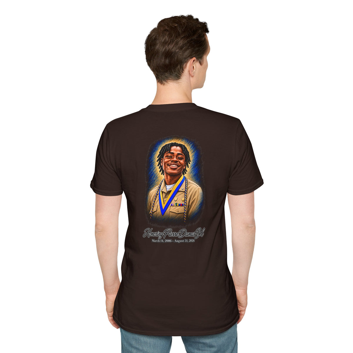 Portrait Front and Back - In Memory of Pierre Damas Bel T-Shirt