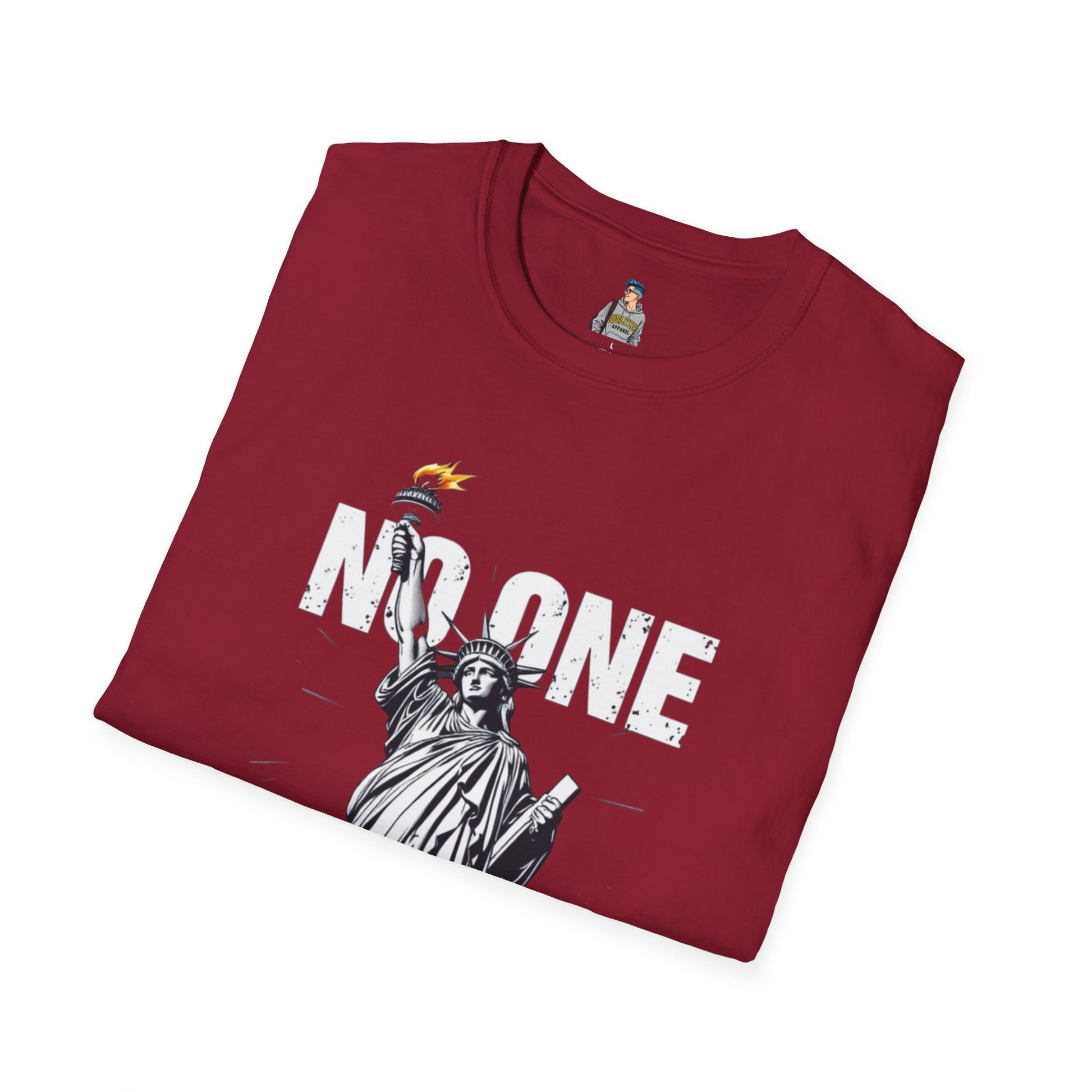 Unisex Softstyle T-Shirt - 'No One Is Illegal' Graphic Tee for Social Justice Advocates
