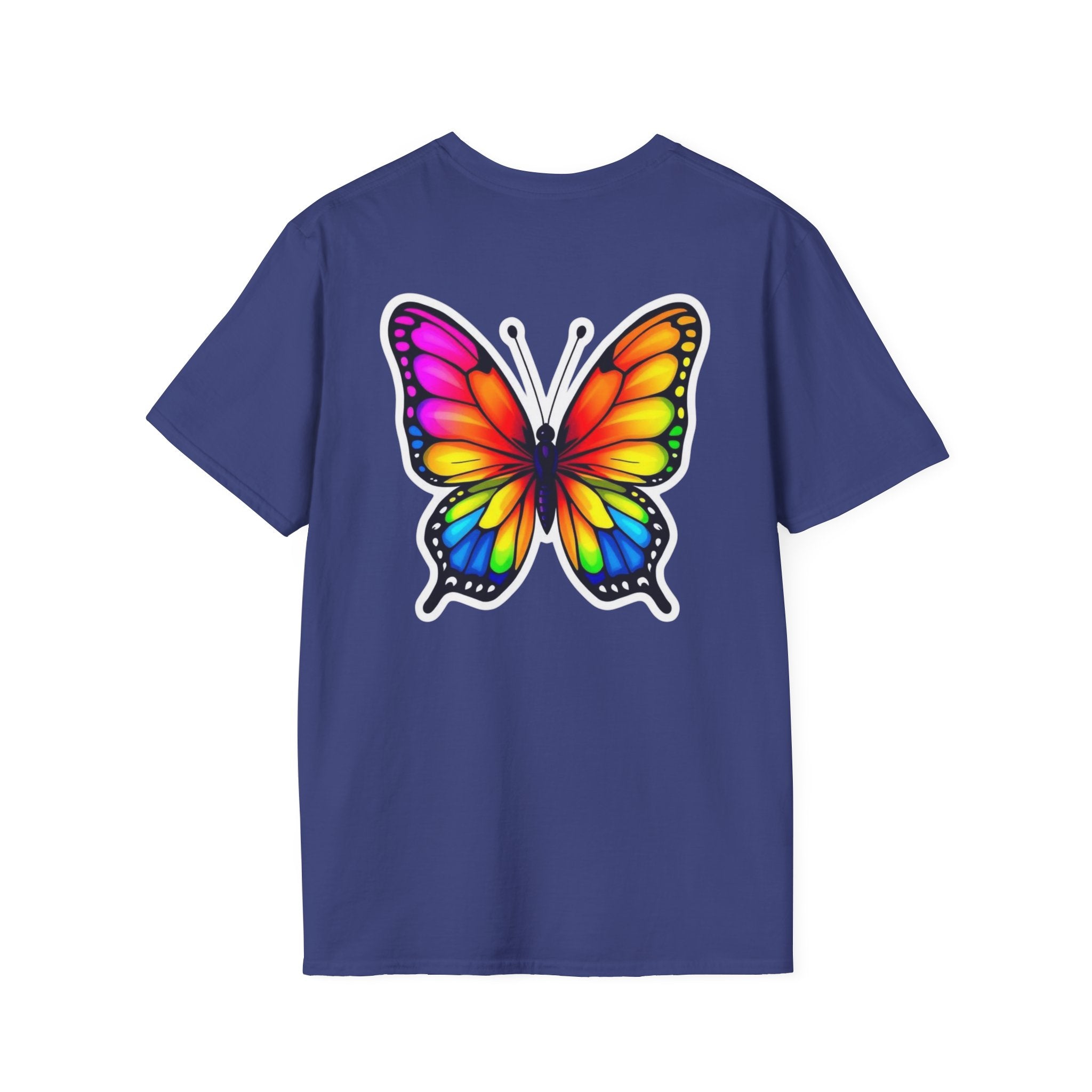 Rainbow Butterfly Cocoon Pride T-Shirt | Unisex Softstyle Tee