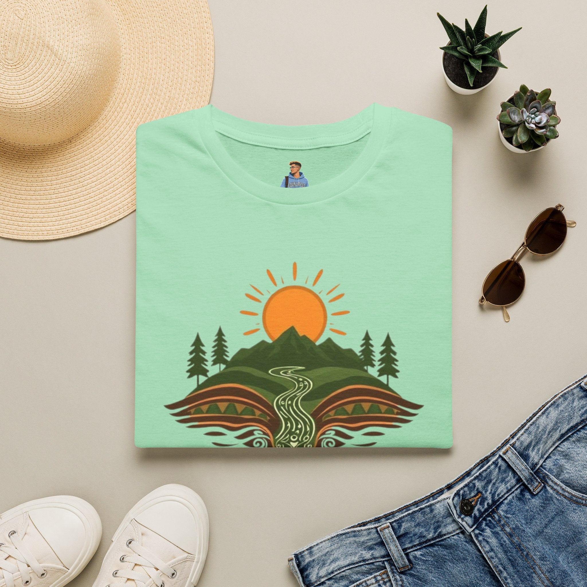 Mountain Scene Unisex Softstyle T-shirt