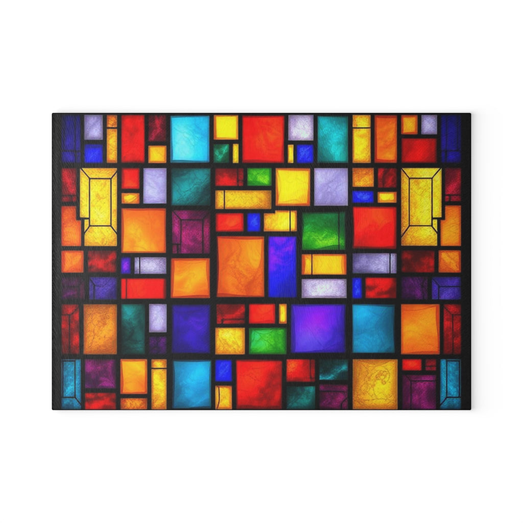 Vibrant Stained Glass Cutting Board - Colorful Kitchen Decor
