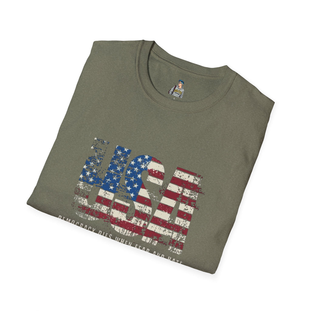 USA Democracy Statement Unisex Softstyle T-Shirt