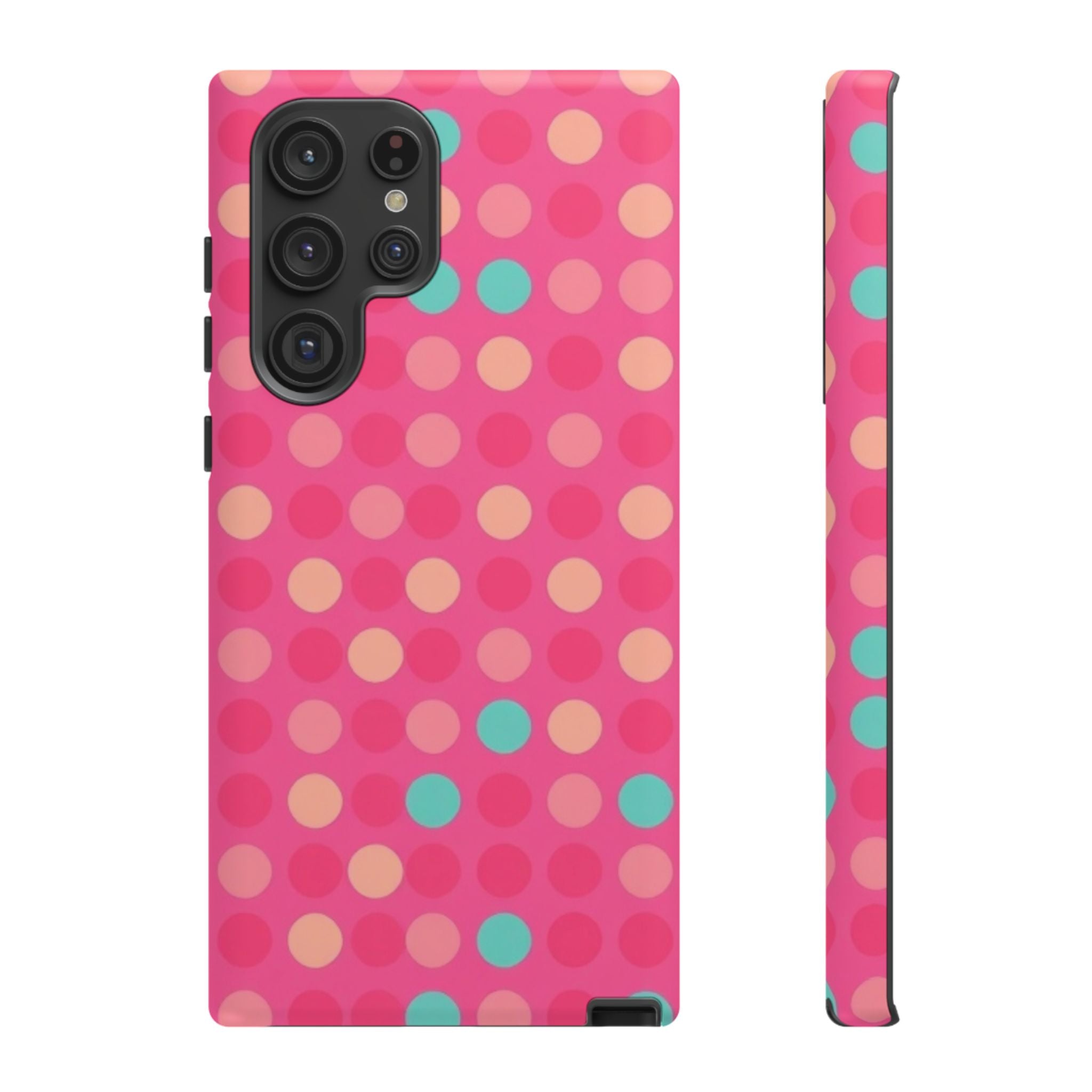 Android OR iPhone Protective Cases - Retro Polka Dots Pattern Tough Case
