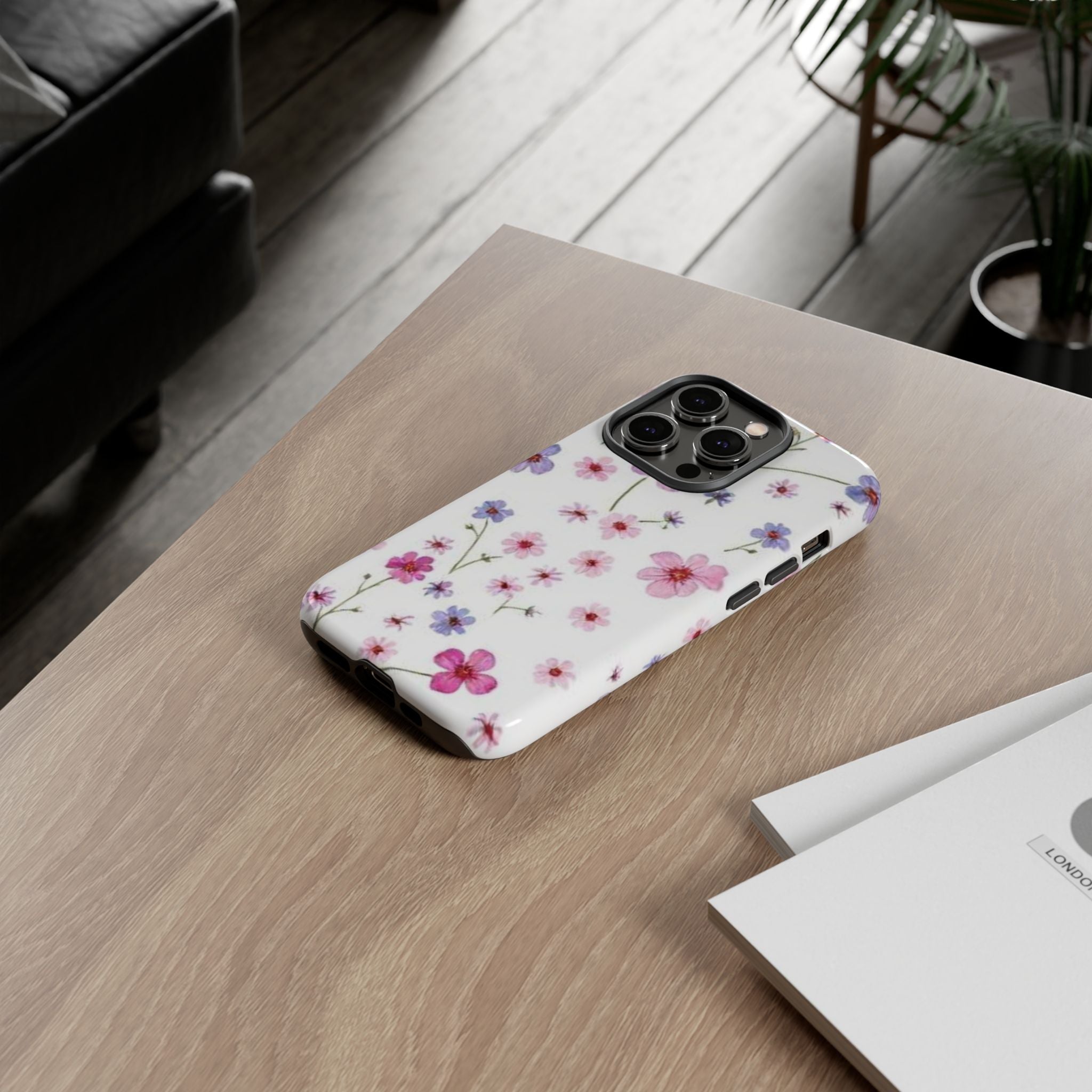 Floral Pink Wildflower Tough Phone Case for iPhone