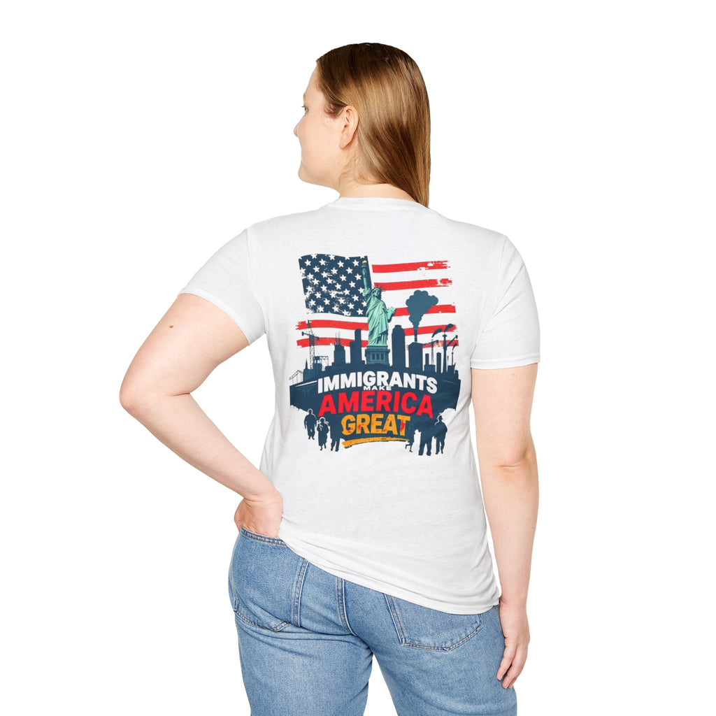 Immigrants Make America Great T-Shirt Estoy Contigo (I Am With You) Unisex Softstyle T-Shirt Classic Protest Tee
