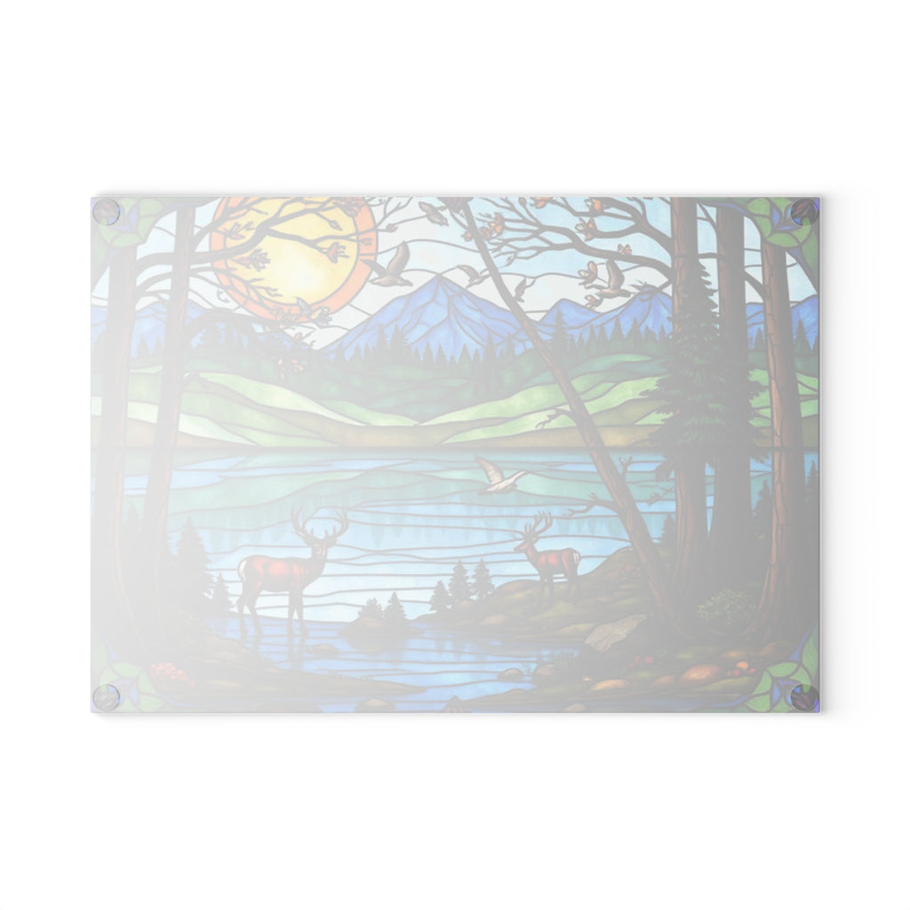 Stained Glass Nature Scene Cutting Board - Perfect Gift for Home Chefs & Nature Lovers