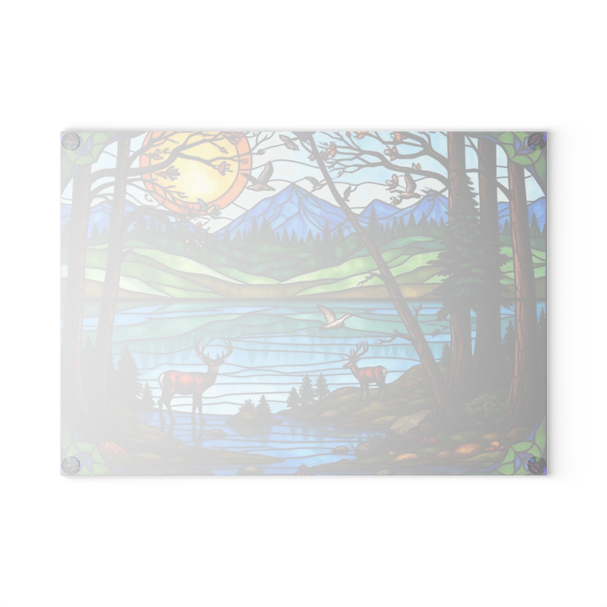 Stained Glass Nature Scene Cutting Board - Perfect Gift for Home Chefs & Nature Lovers