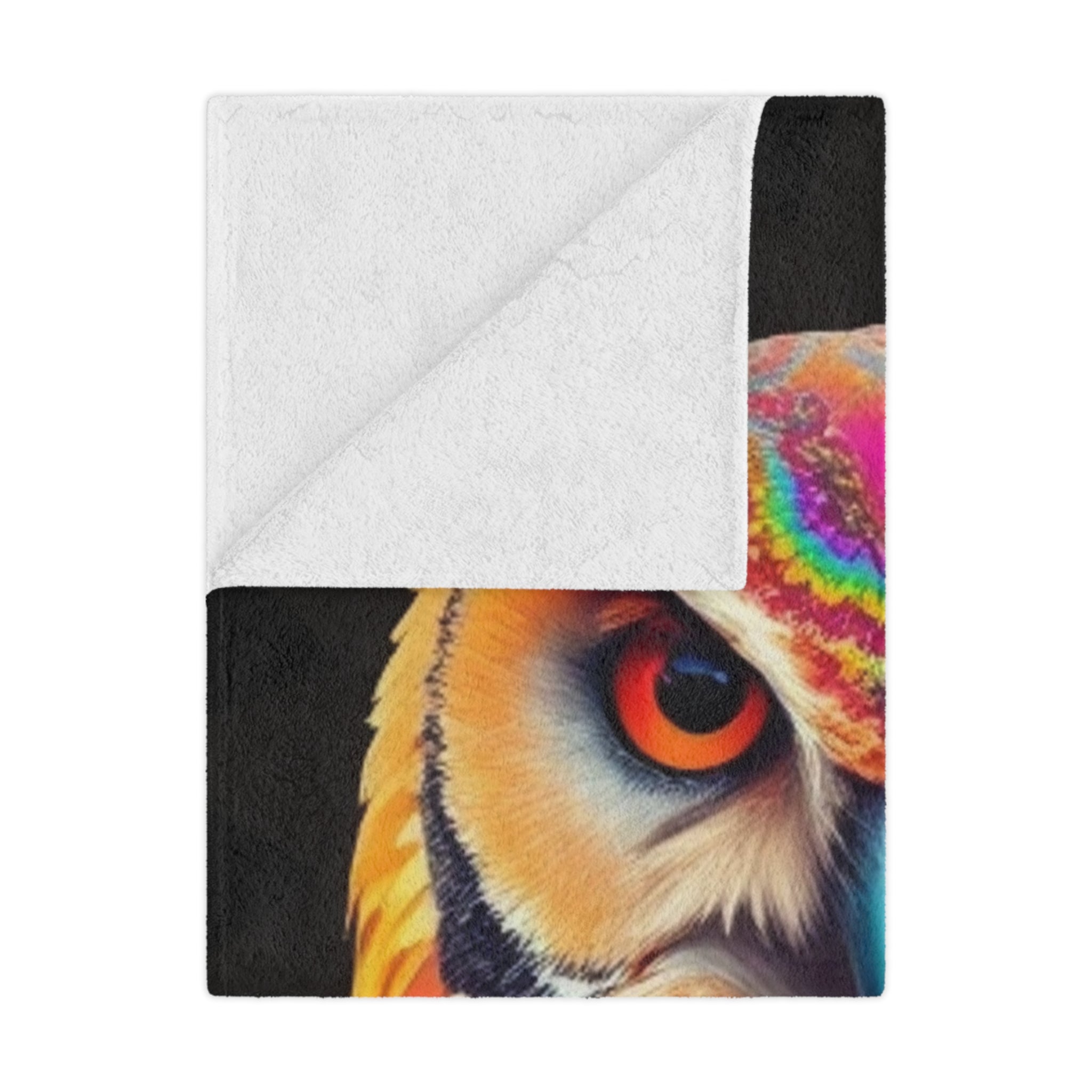 Fractal Owl Microfiber Blanket
