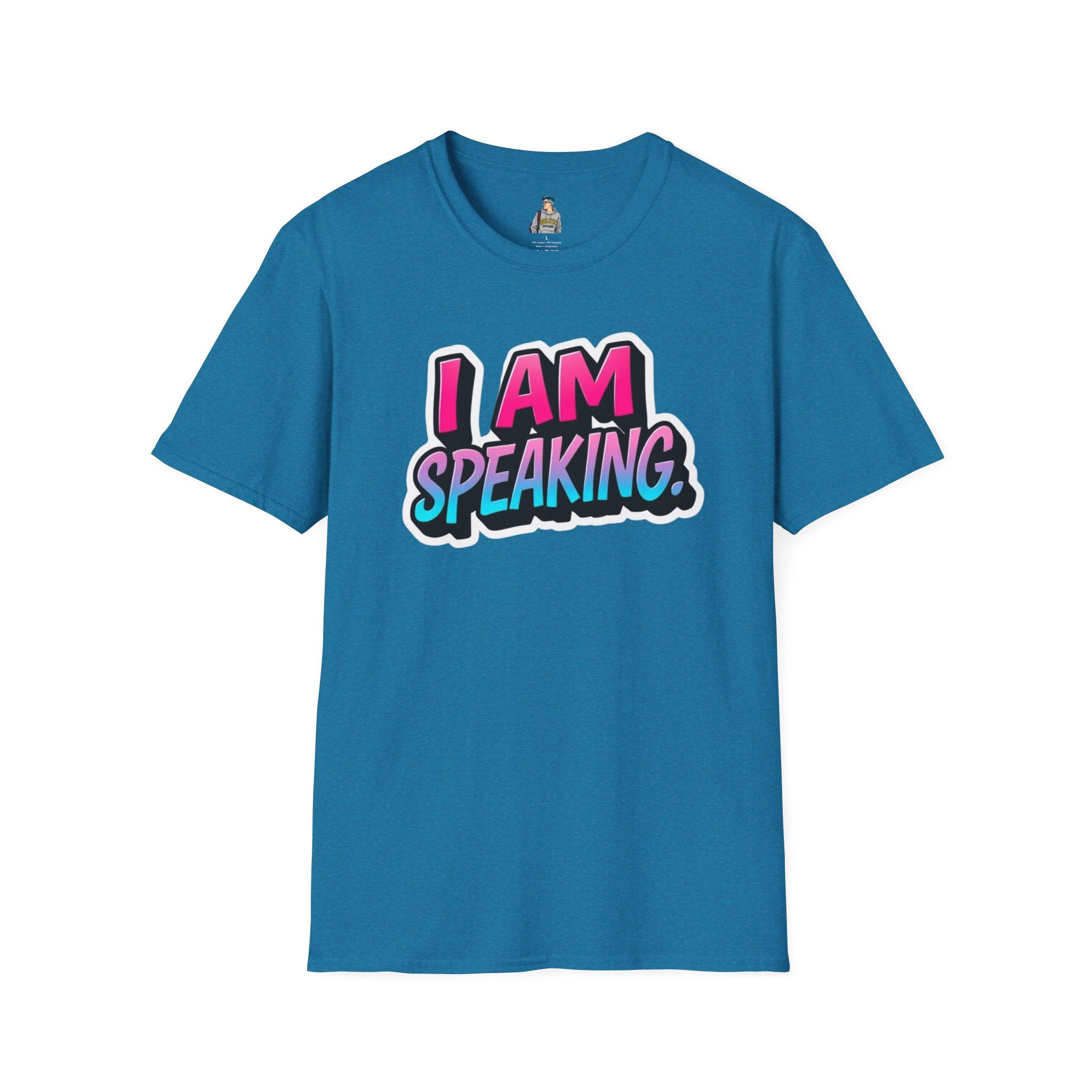 'I Am Speaking' Unisex Softstyle T-Shirt – Bold Statement Tee for Confident Voices