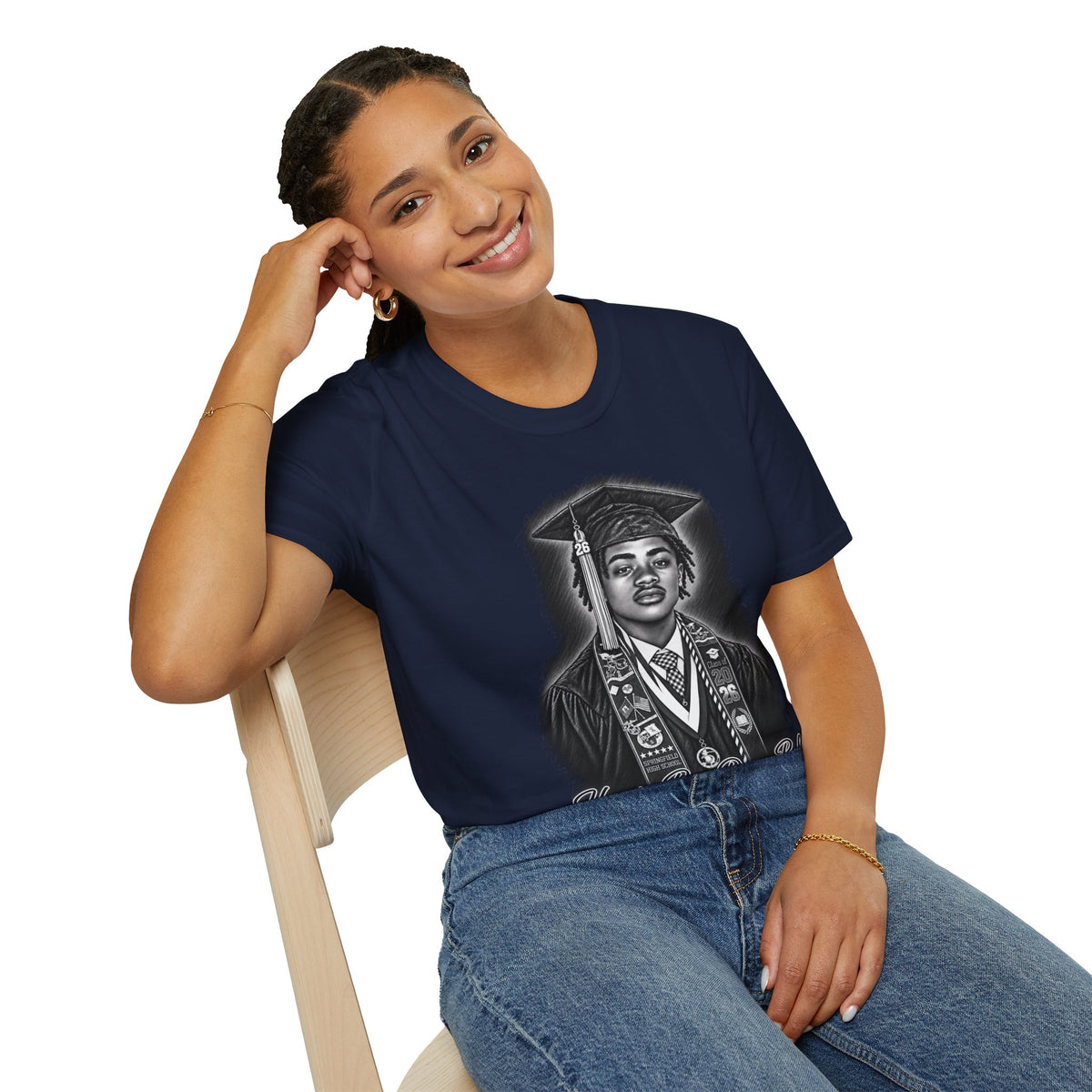 Graduation Portrait Front - In Memory of Pierre Damas Bel T-Shirt