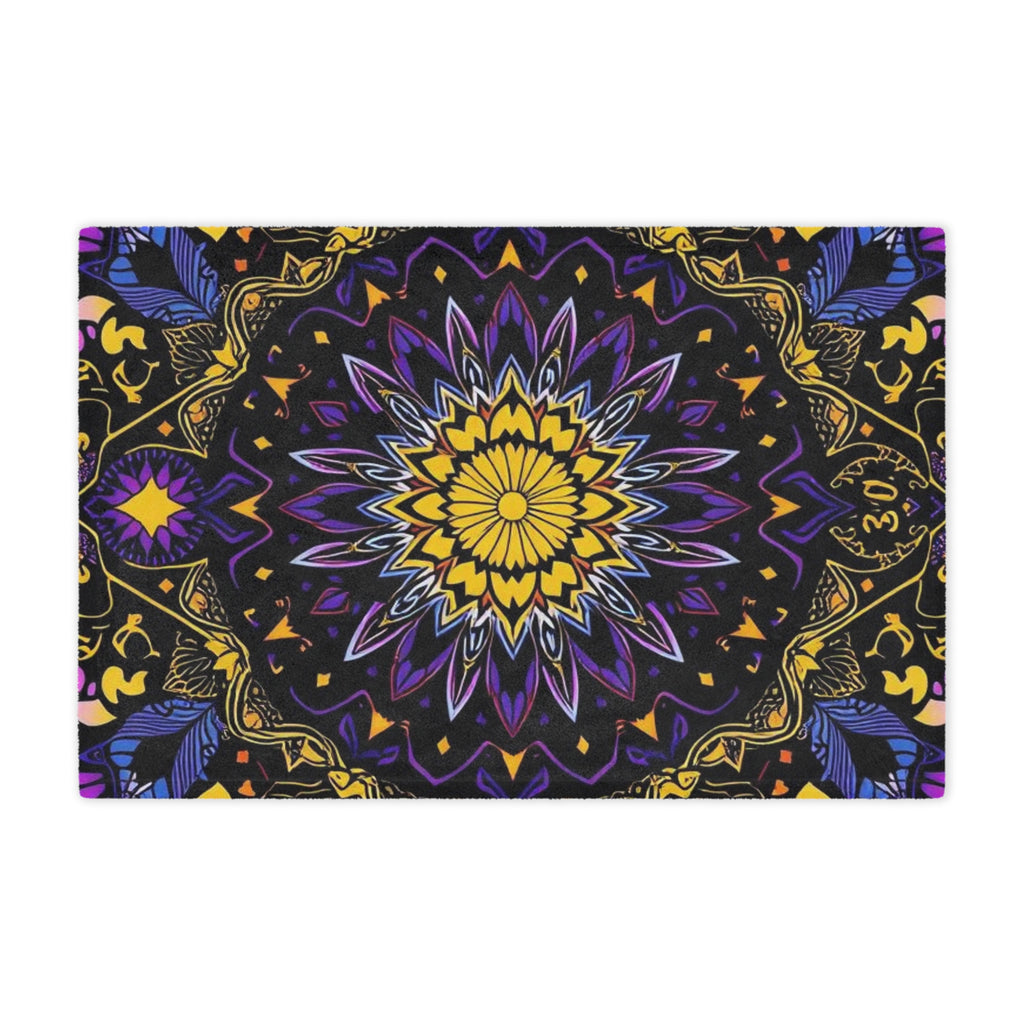 Purple, Yellow & Black mandala design Microfiber Blanket
