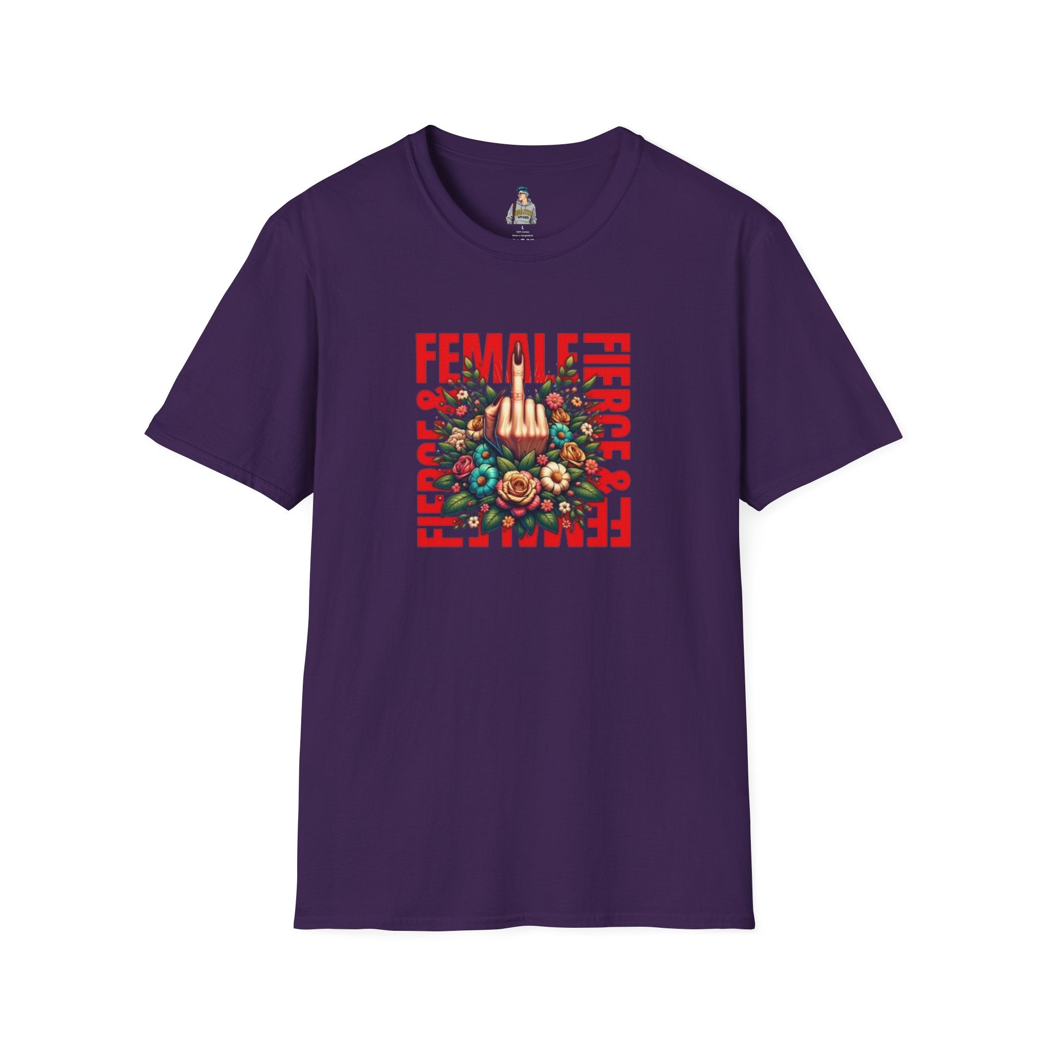 Fierce Female Unisex T-Shirt - Softstyle Floral Graphic Tee