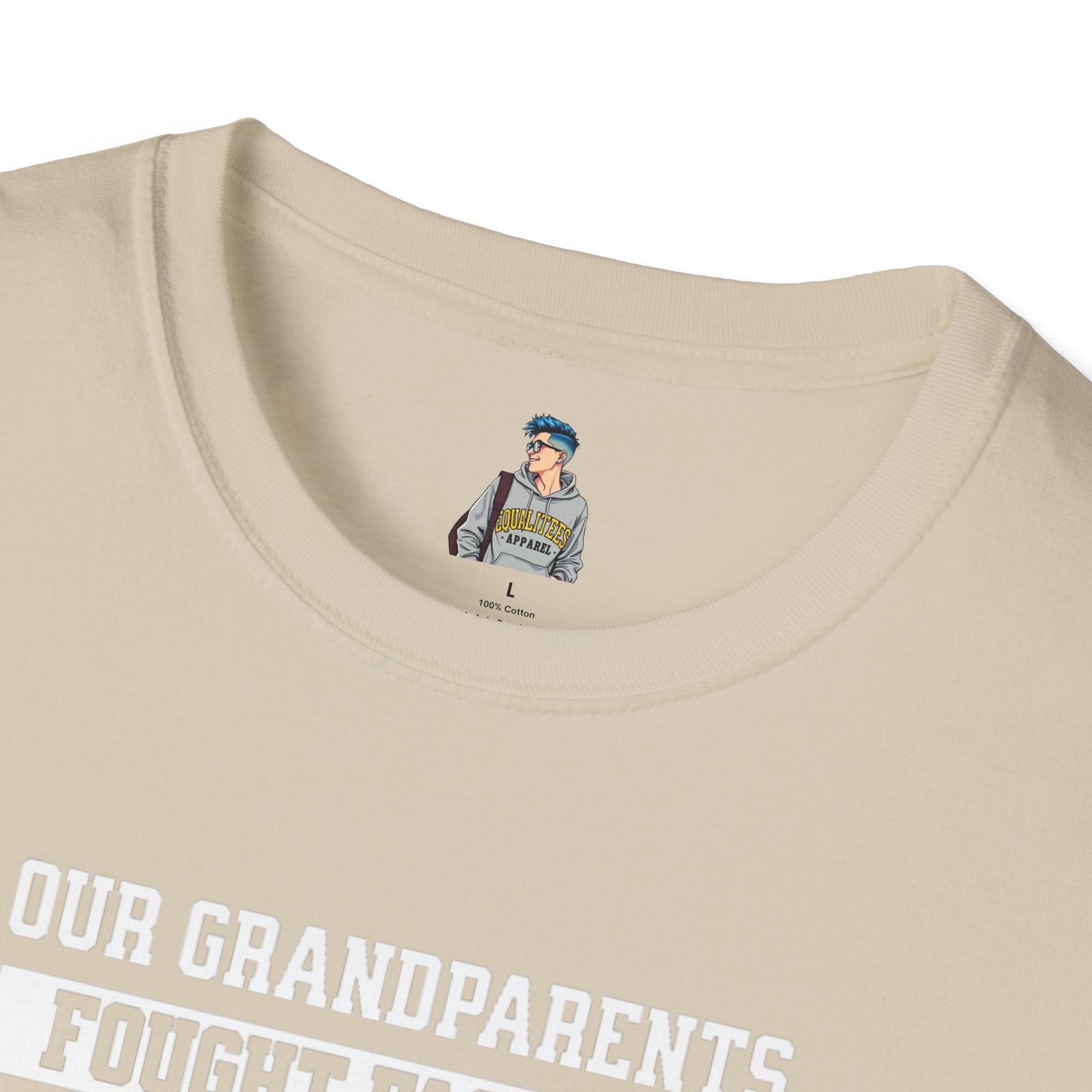 Unisex Softstyle T-Shirt: 'Our Grandparents Fought Fascists' Patriotic Tee