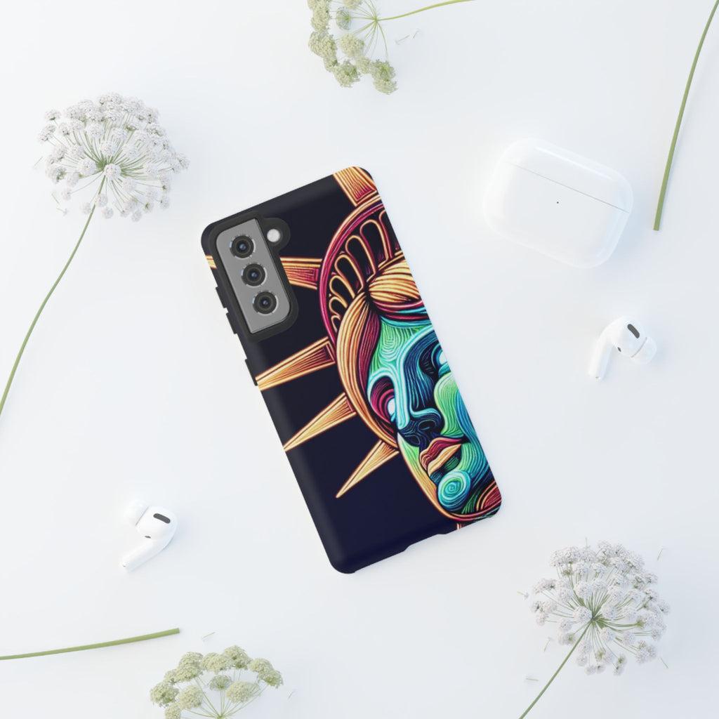 Statue of Liberty Neon Glowing Art Tough Case for Android & iPhone