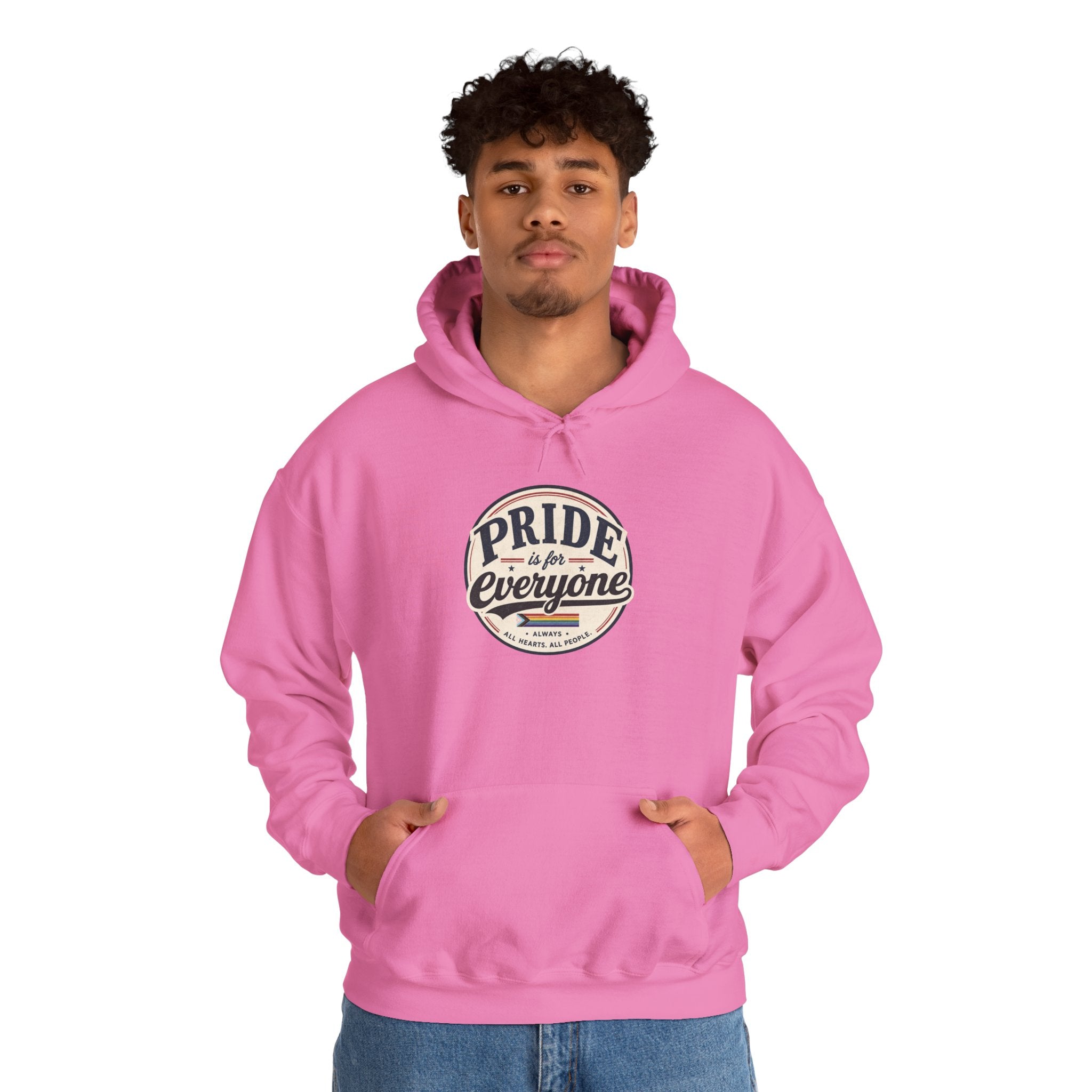 Pride Is For Everyone Pullover Hoodie — Vintage Graphic Inclusivity Sweatshirt