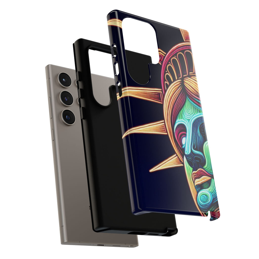 Statue of Liberty Neon Glowing Art Tough Case for Android & iPhone