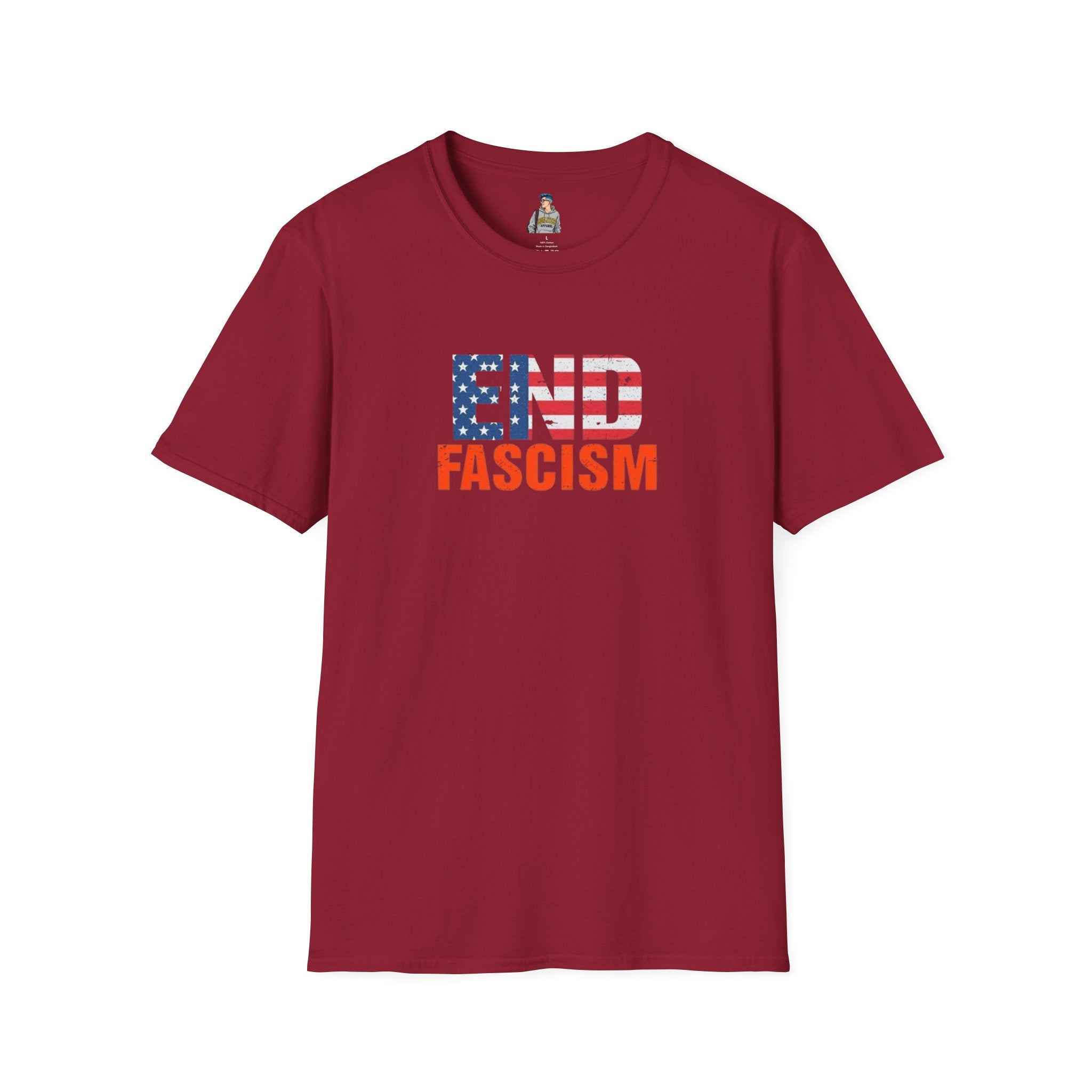 End Fascism Unisex Softstyle T-Shirt | Bold Patriotic Statement Tee