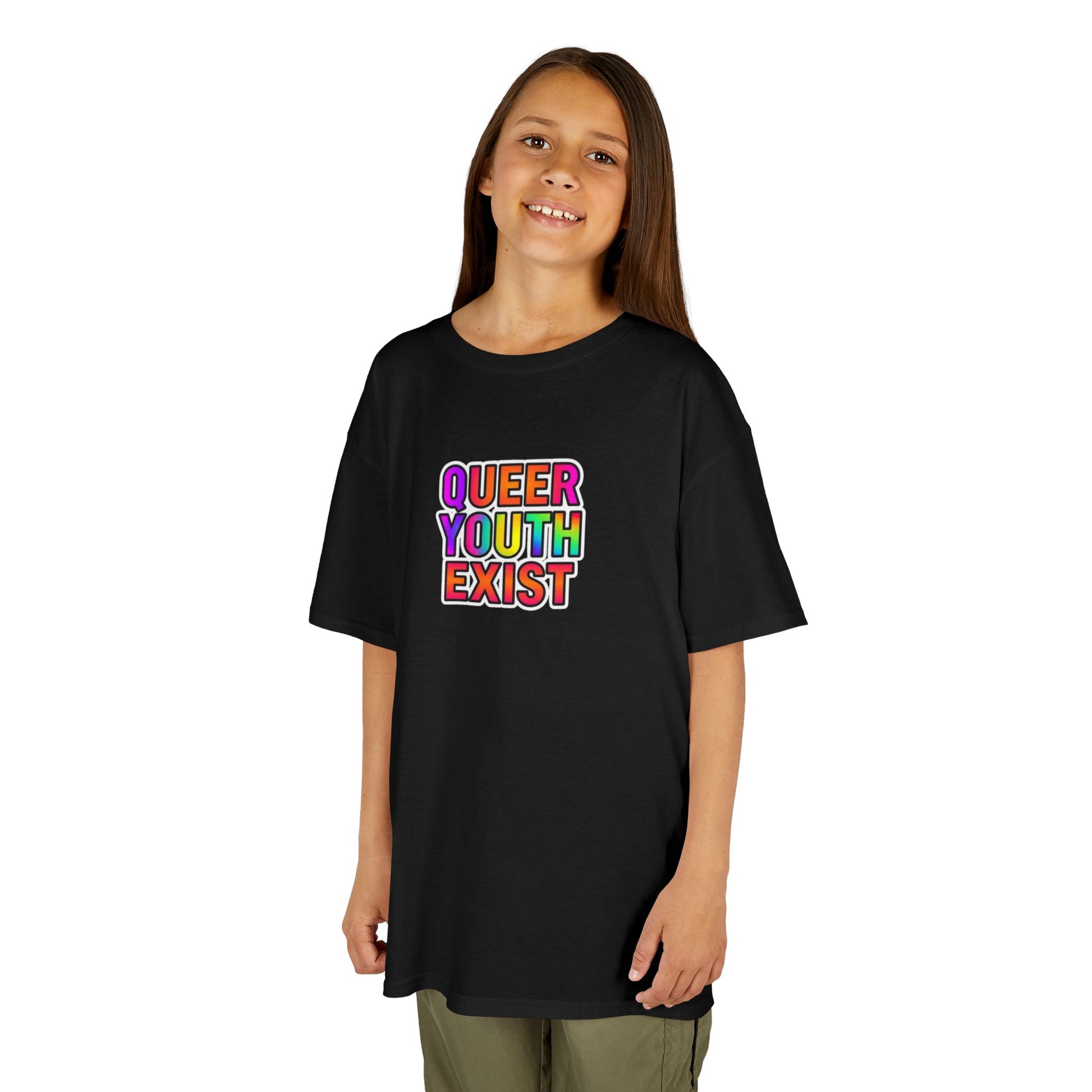 QUEER YOUTH EXIST Kids Heavy Cotton™ Tee - Pride Shirt for Children