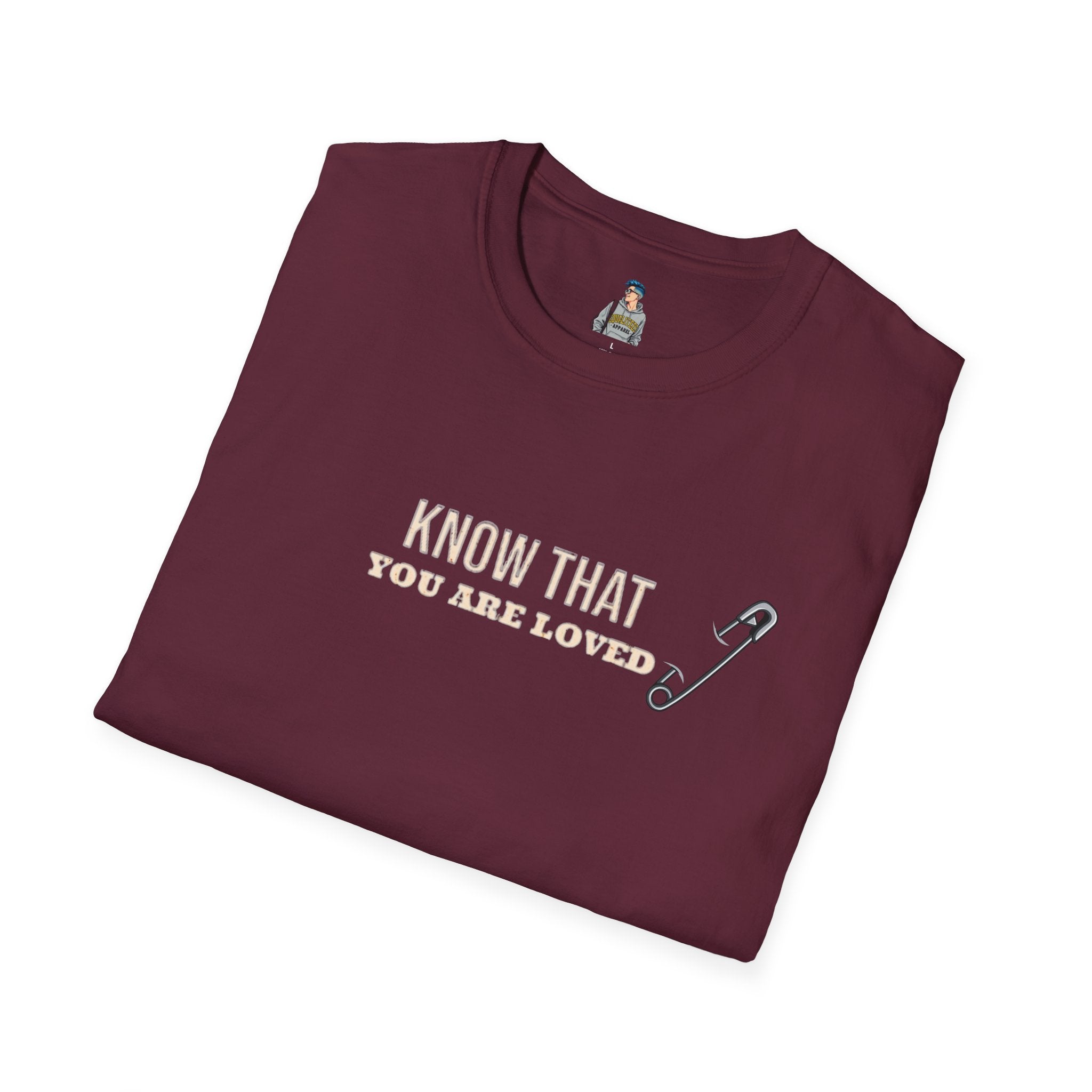 Safety Pin Know That You Are Loved Inspirational Tee Unisex Softstyle T-Shirt