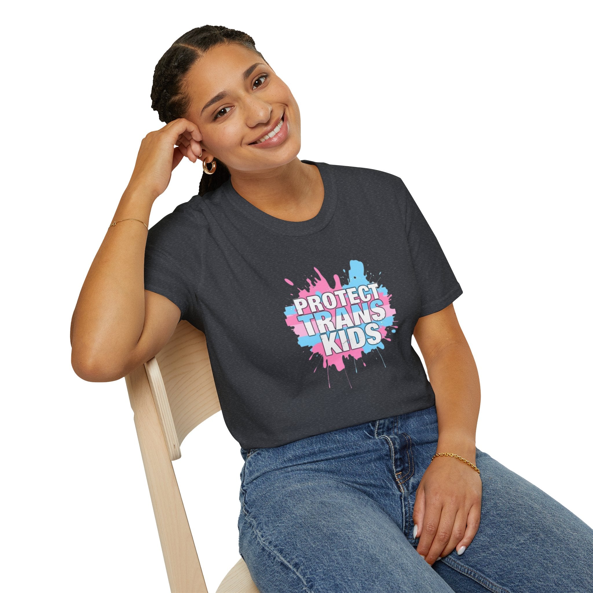 Protect Trans Kids Unisex Softstyle T-Shirt - Supportive LGBTQ+ Apparel