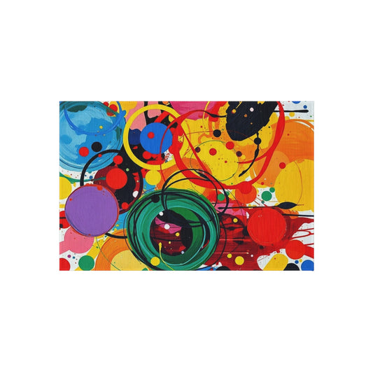 Abstract Circles and Swirls Outdoor Rug