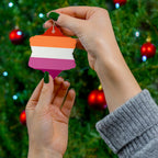 Lesbian Pride Ceramic Ornament - 4 Vibrant Shapes for Celebrations and Holidays