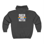 Queer Lives Matter Zip-Up Hoodie - Cozy Outdoor Style