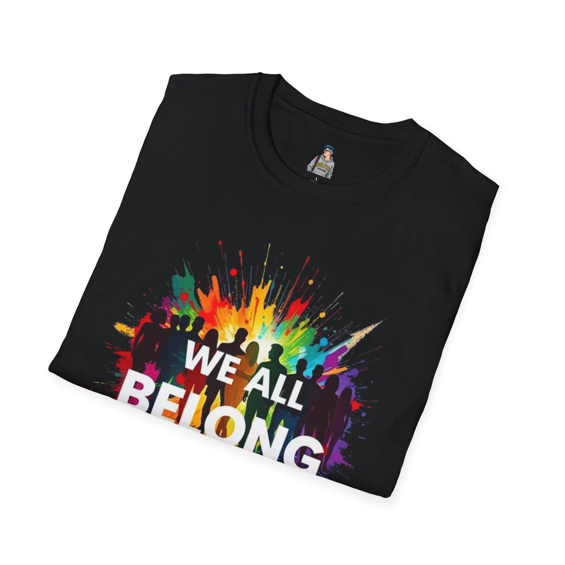 We All Belong Unisex Softstyle T-Shirt - Colorful Pride Tee