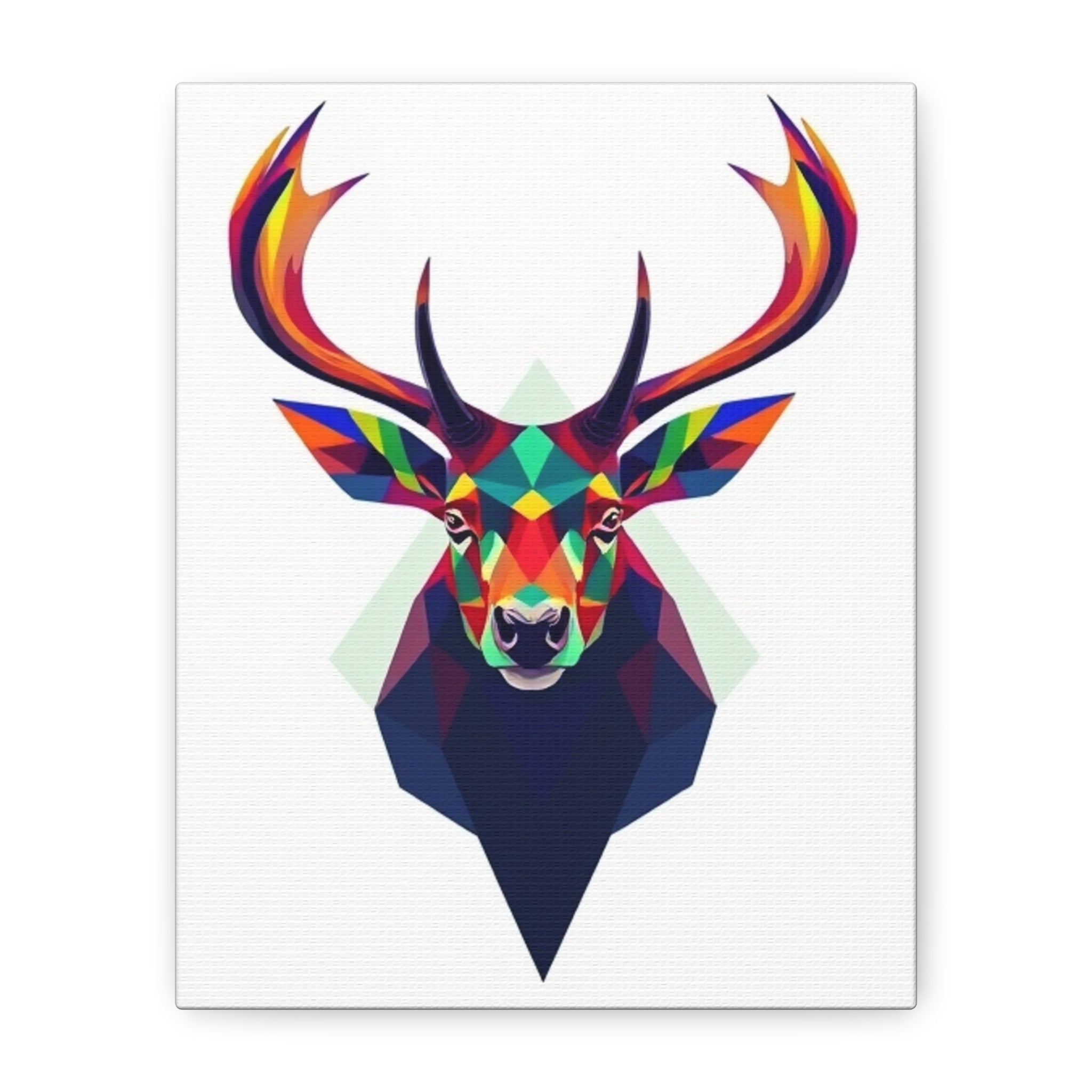 Colorful Elk Art Print - Modern Geometric Canvas Wall Decor