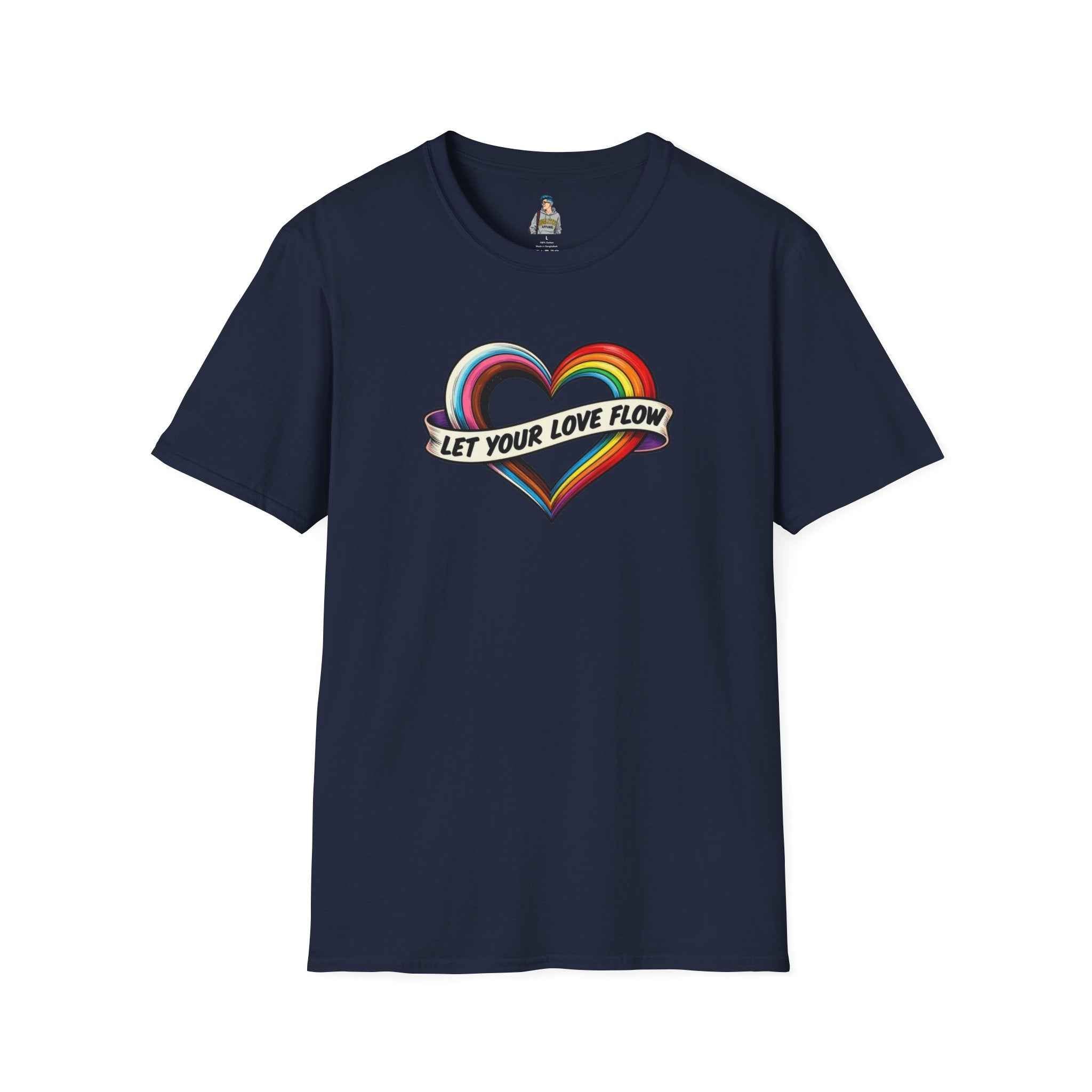 Let Your Love Flow Rainbow Heart T-Shirt
