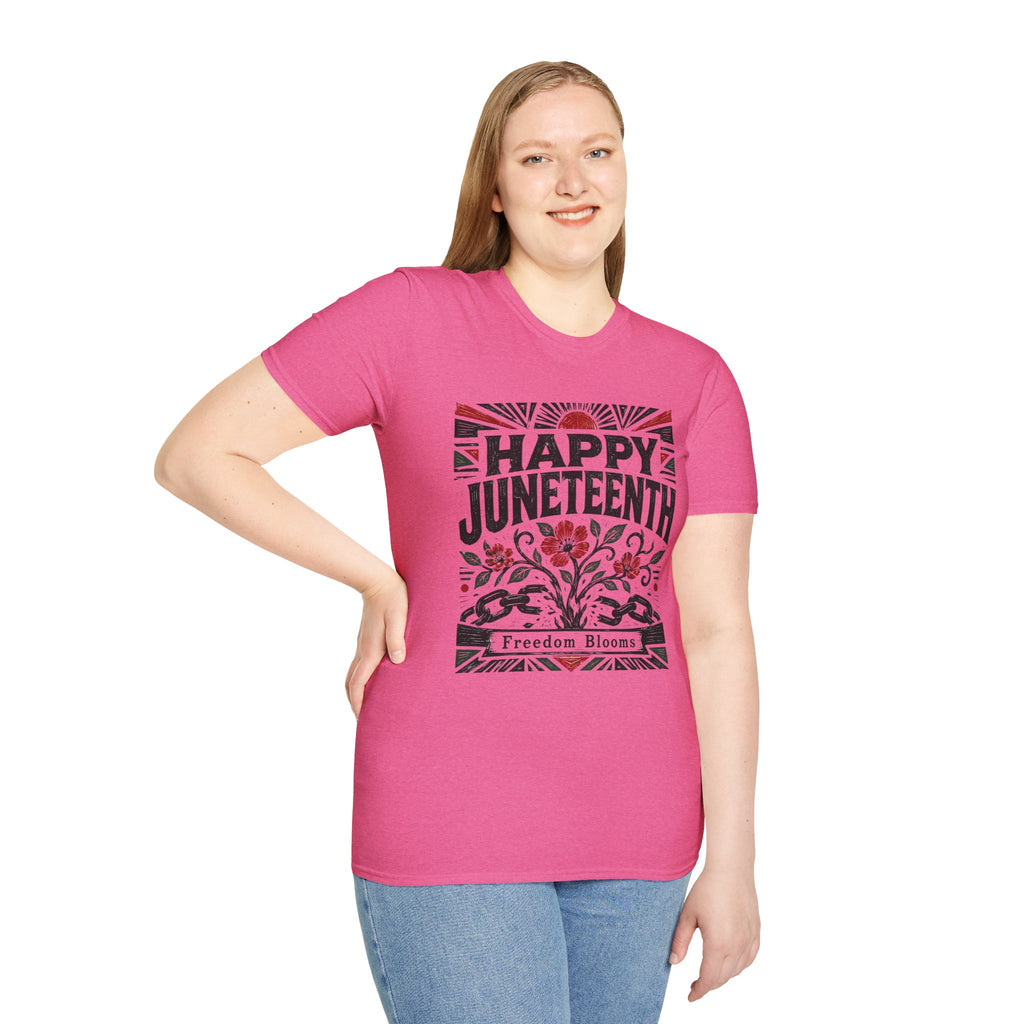 Juneteenth T-Shirt — "Happy Juneteenth" Floral Freedom Tee