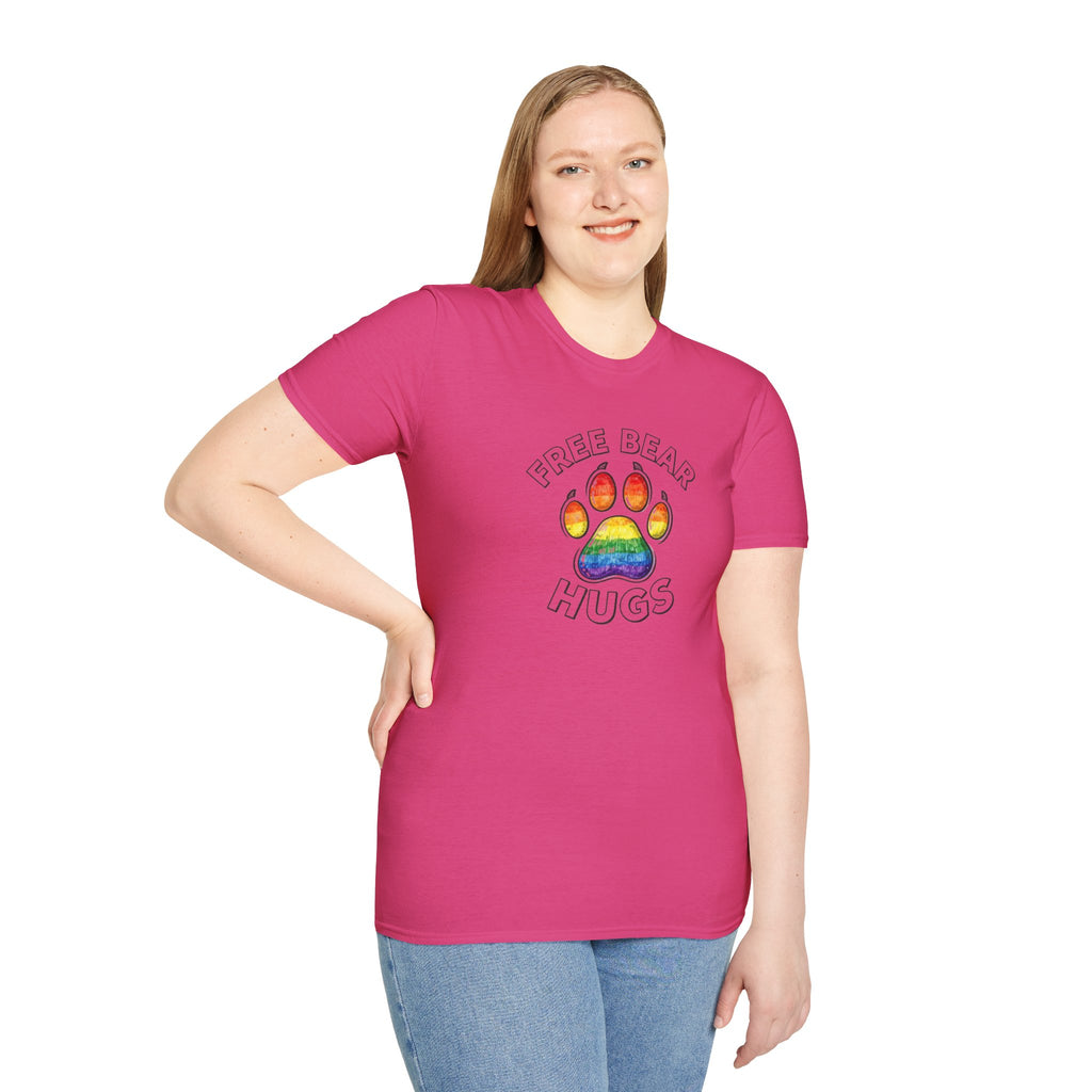 Free Bear Hugs Rainbow Paw T-Shirt