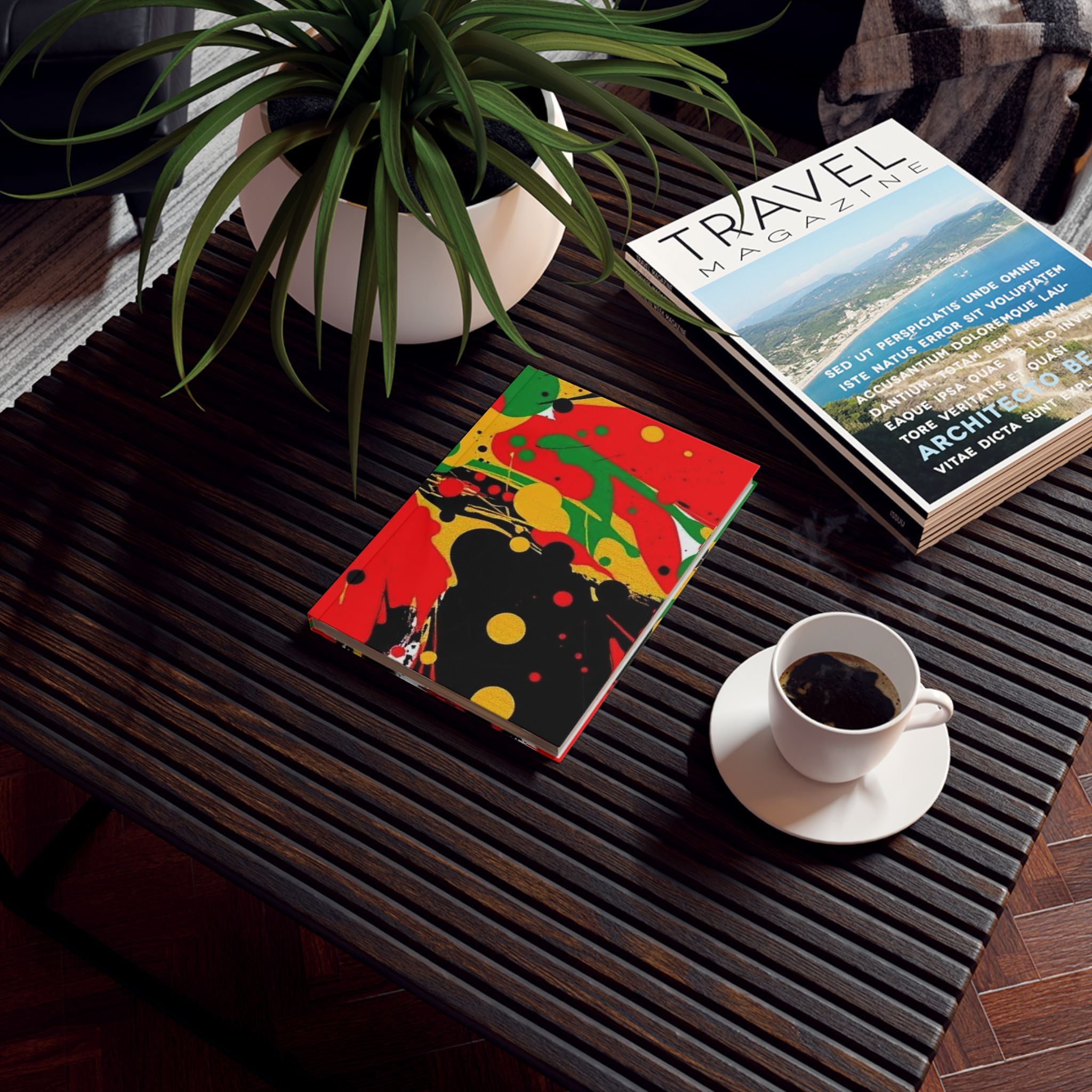 Abstract Pan-African Colors Design Hard Backed Journal - Perfect for Gifts, Journaling, and Celebrations