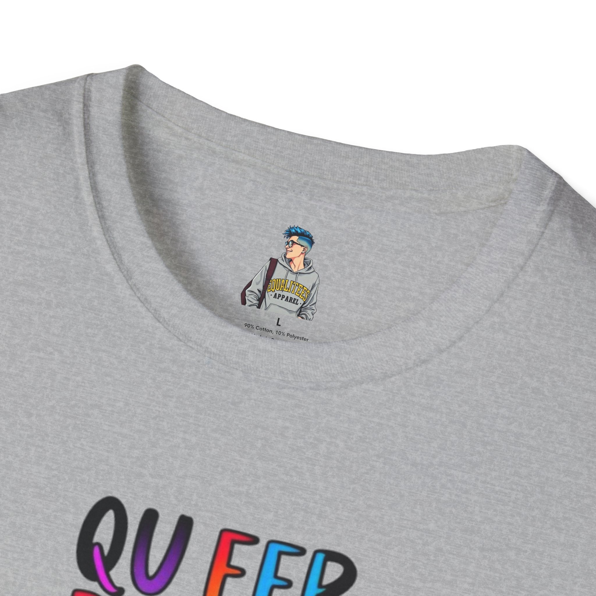 Queer Pride Unisex Softstyle T-Shirt - "Queer People Belong Everywhere"
