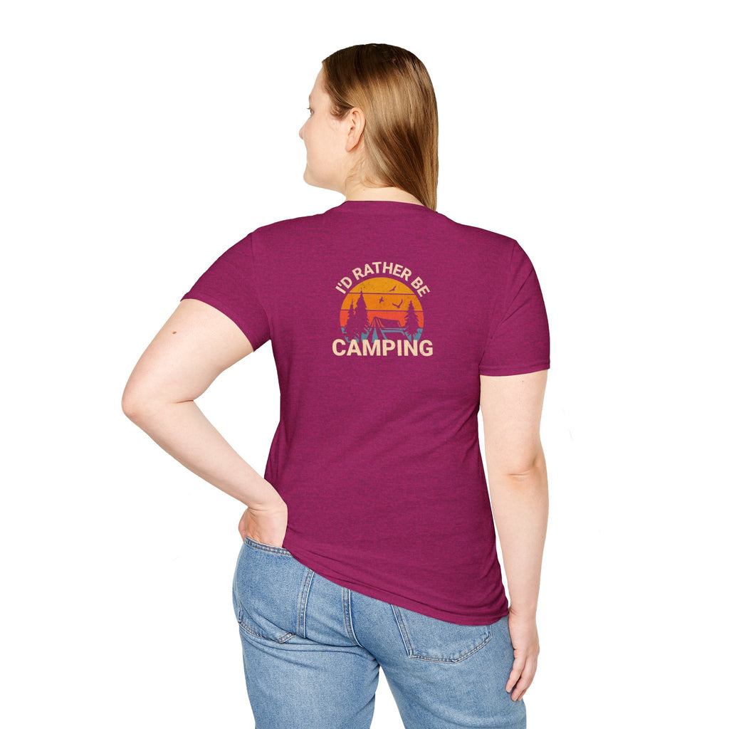 Unisex Softstyle T-Shirt - 'I'd Rather Be Camping' Adventure Tee