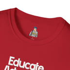 Educate. Advocate. Celebrate. Minimalist Pride T-Shirt - EqualiTees.Me