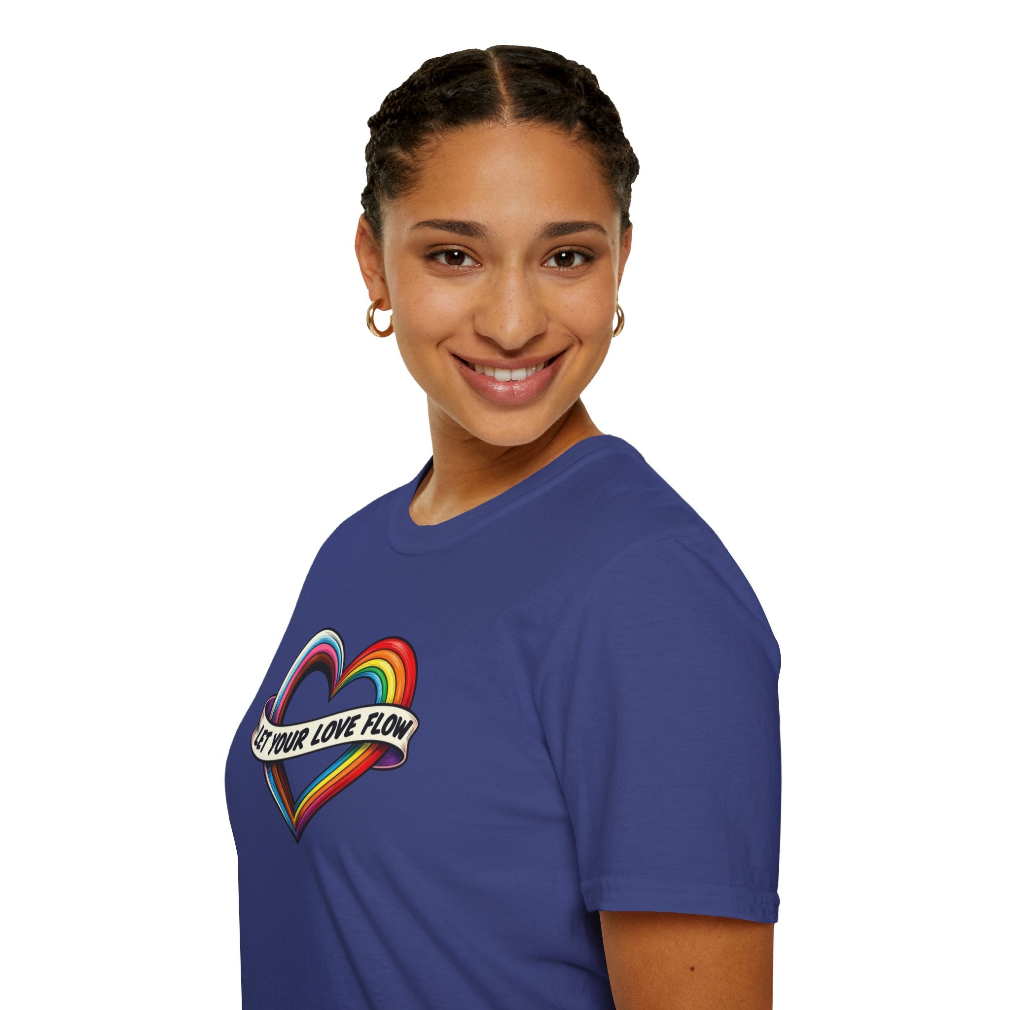 Let Your Love Flow Rainbow Heart T-Shirt