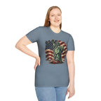 Statue of Liberty Stepping on MAGA American Flag T-Shirt — Patriotic USA Independence Day Tee
