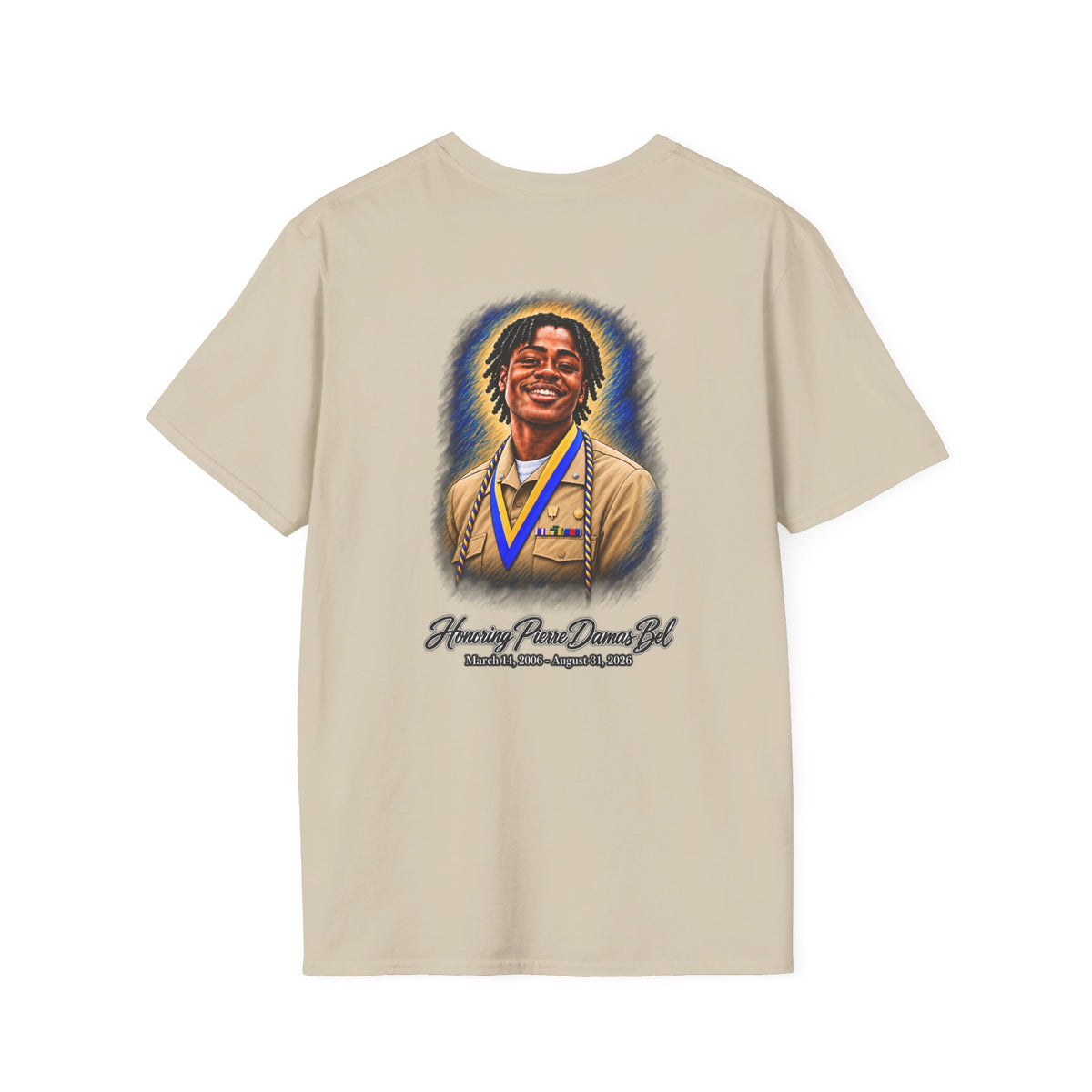 Portrait Front and Back - In Memory of Pierre Damas Bel T-Shirt
