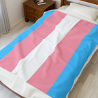 Trans Pride Flag Velveteen Plush Blanket